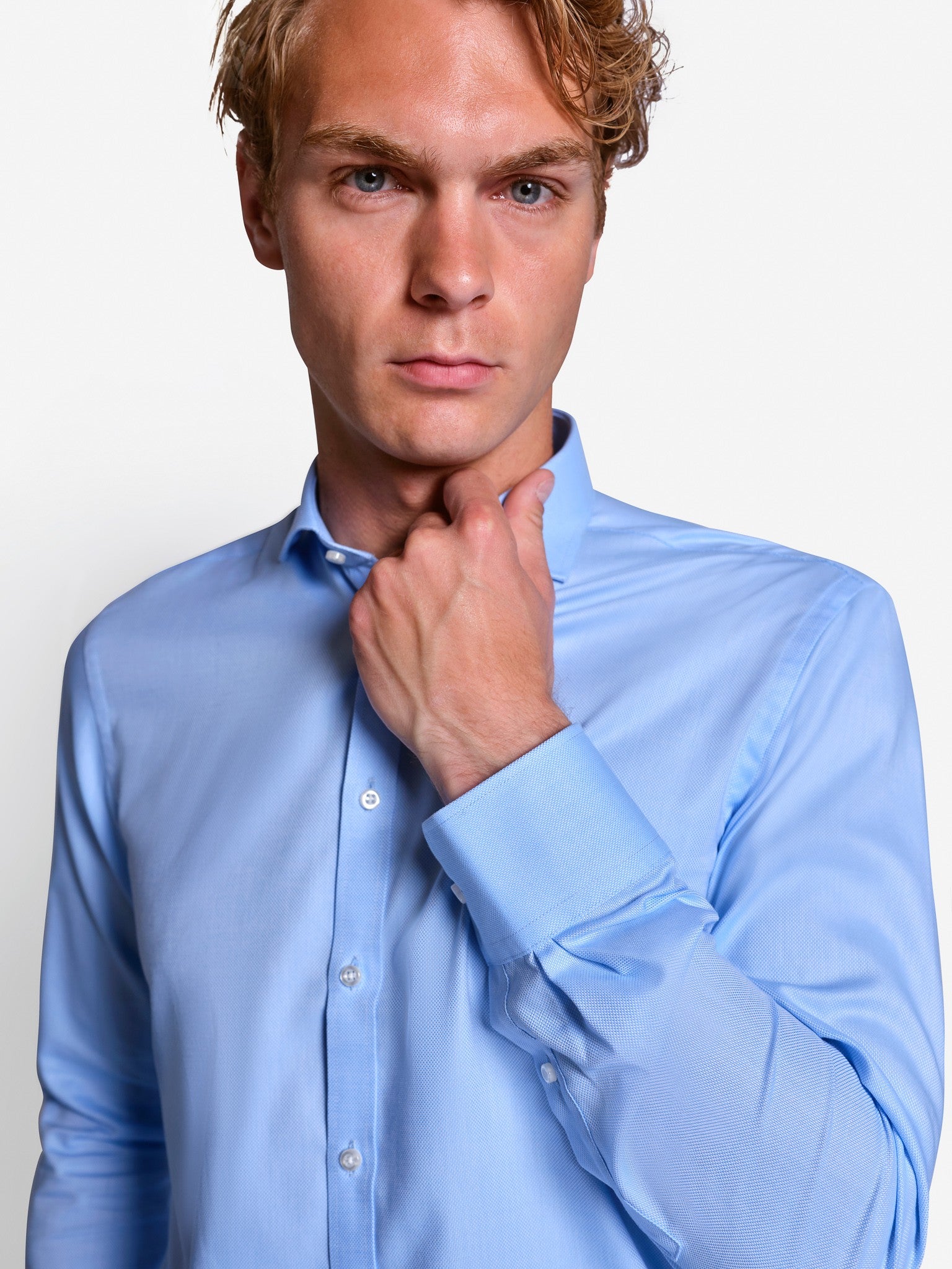 BS Basswood Slim Fit Skjorta - Light Blue