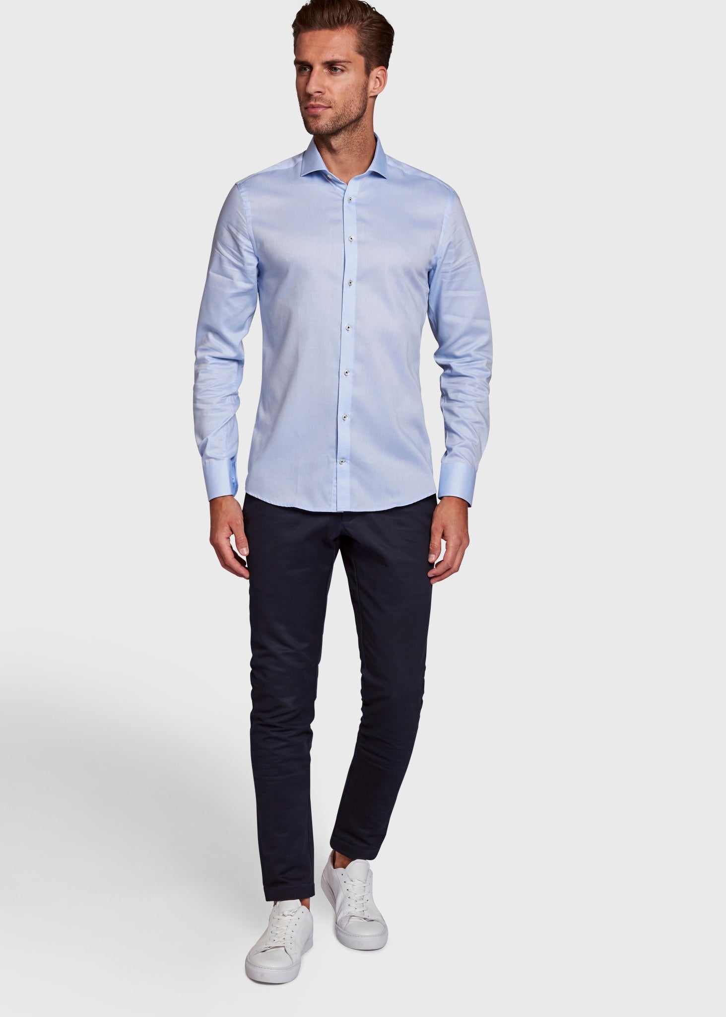 BS Mitchell Super Slim Fit Skjorta - Ljusblå