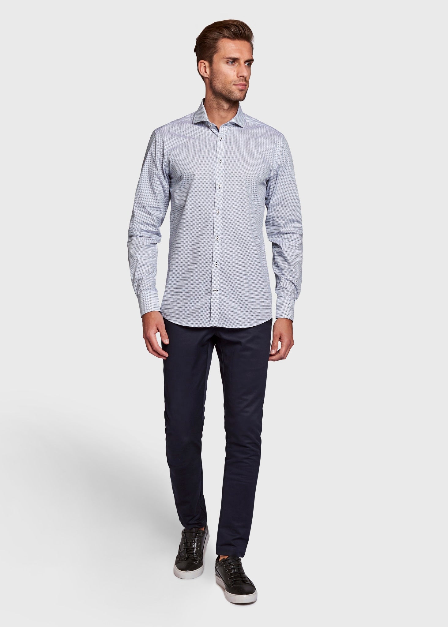 BS Skyler Slim Fit Skjorta - Marinblå