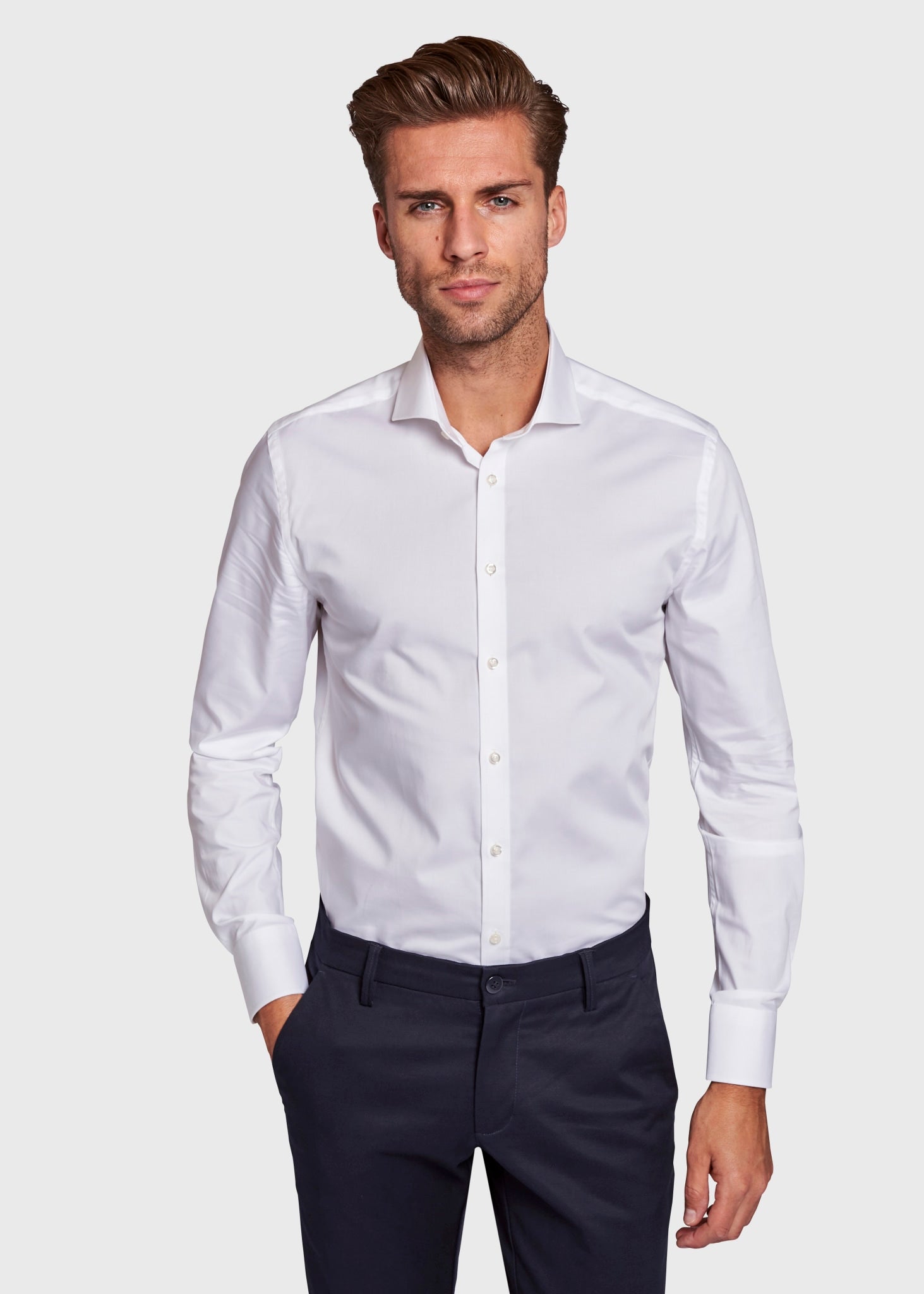 BS White Slim Fit Skjorta - White
