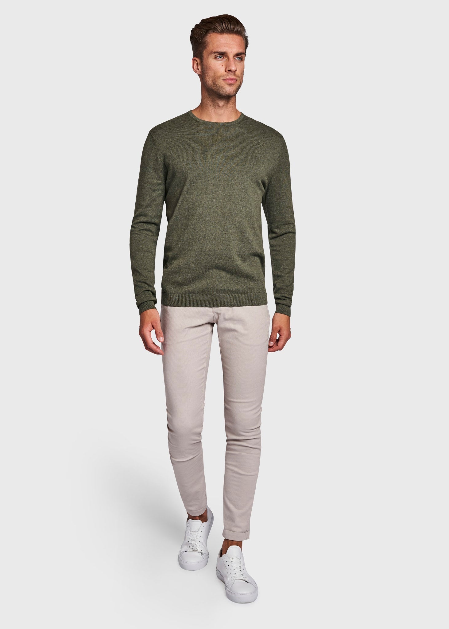 BS Gaspard Regular Fit Stickad Tröja - Army
