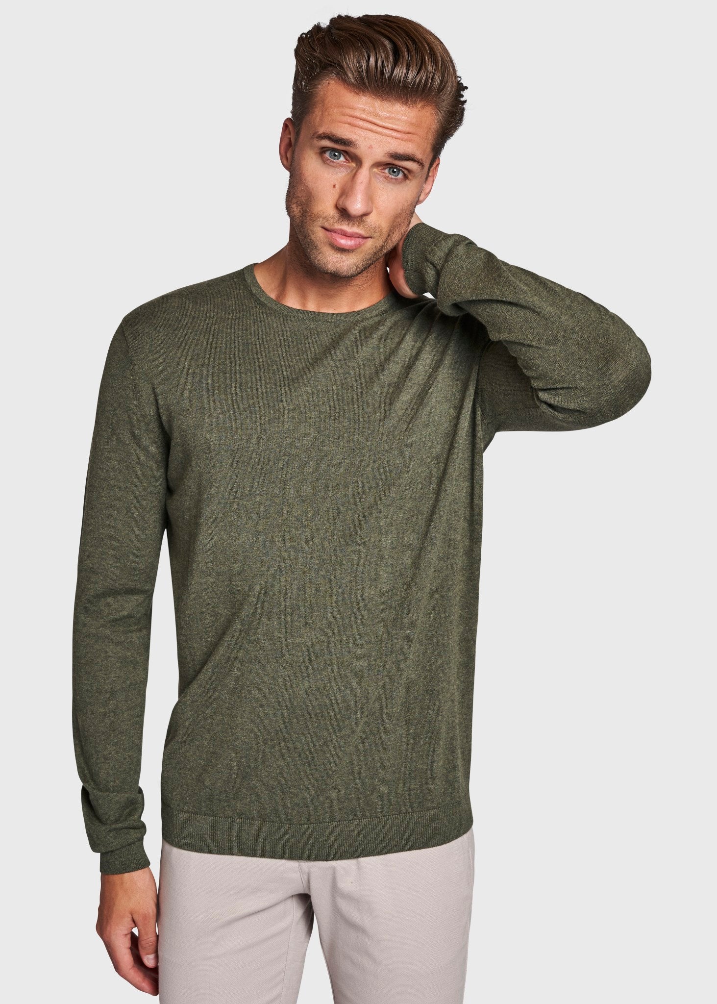 BS Gaspard Regular Fit Stickad Tröja - Army