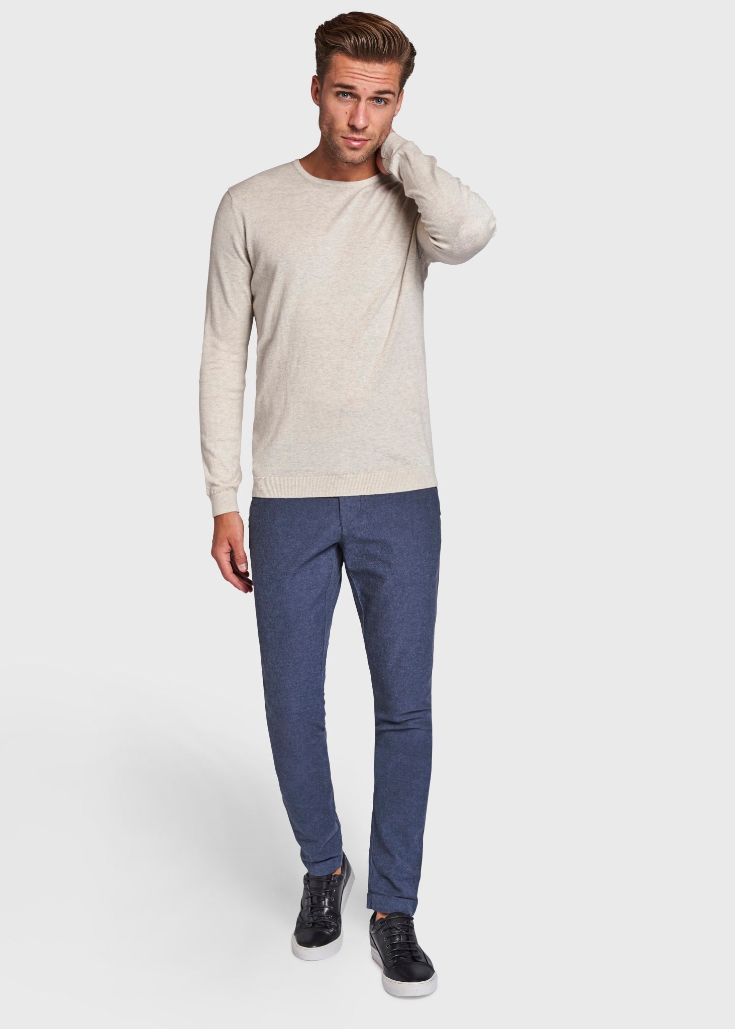 BS Gaspard Regular Fit Stickad tröja - Sand