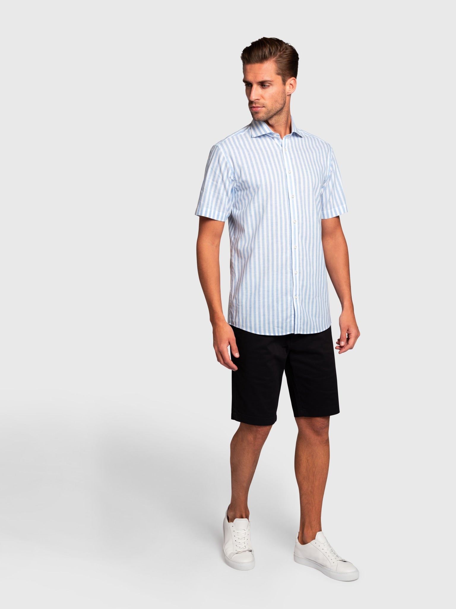 BS Gambino Slim Fit Skjorta - Ljusblå