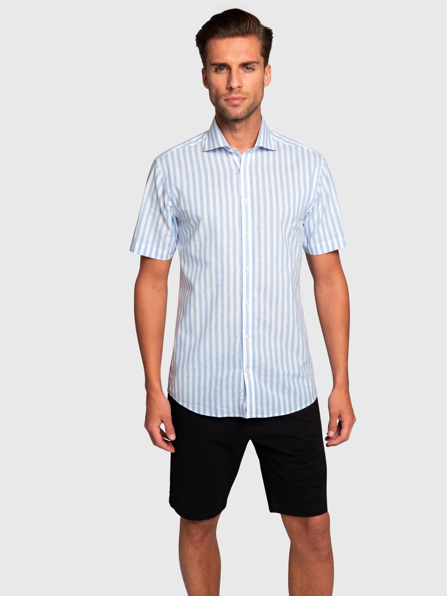 BS Gambino Slim Fit Skjorta - Ljusblå