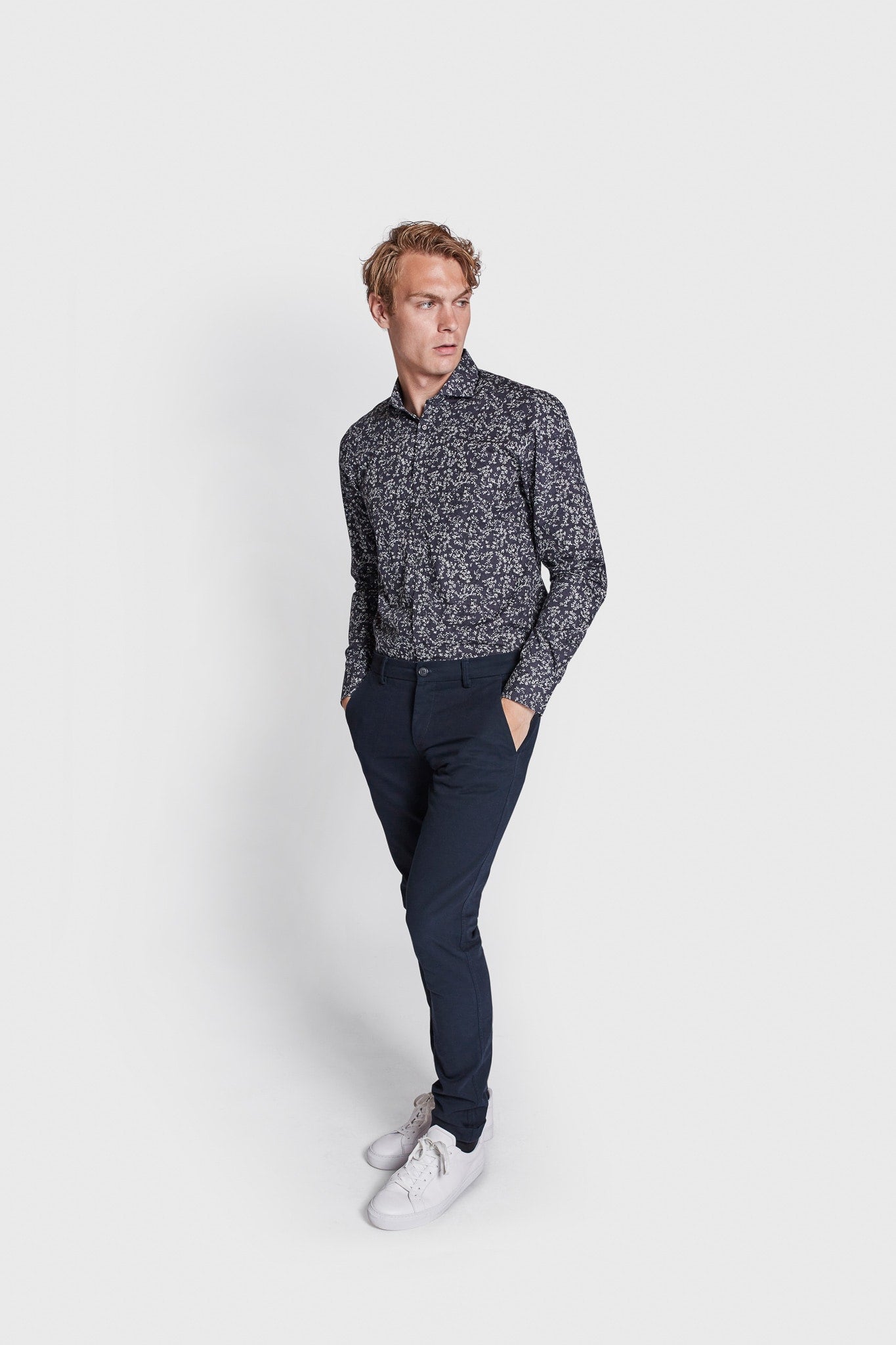 BS Jackson Slim Fit Skjorta - Marinblå