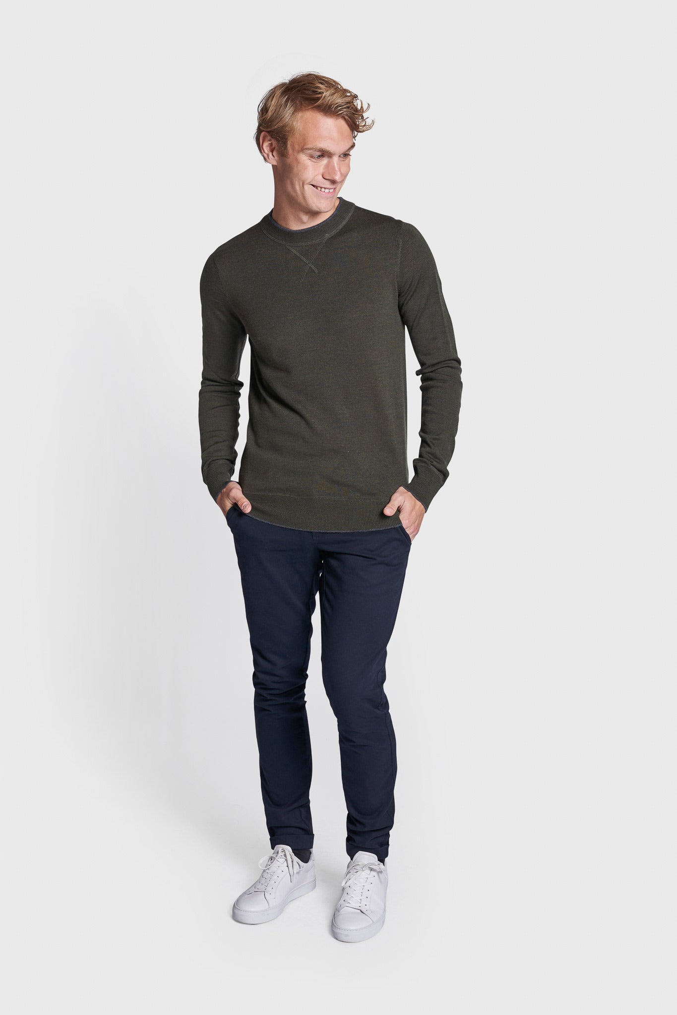 BS Federer Regular Fit Stickad Tröja - Grön