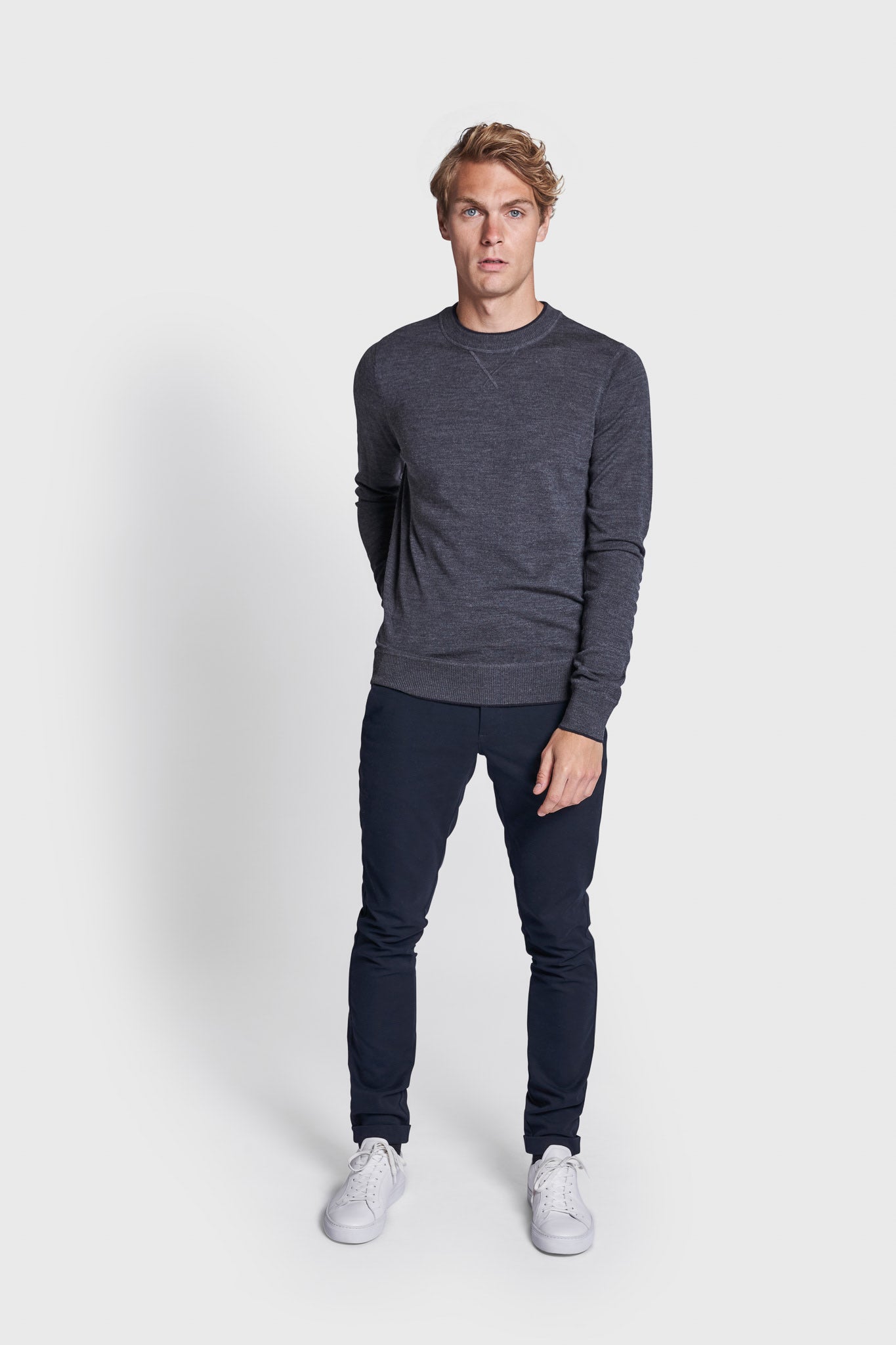 BS Federer Regular Fit Stickad Tröja - Grey