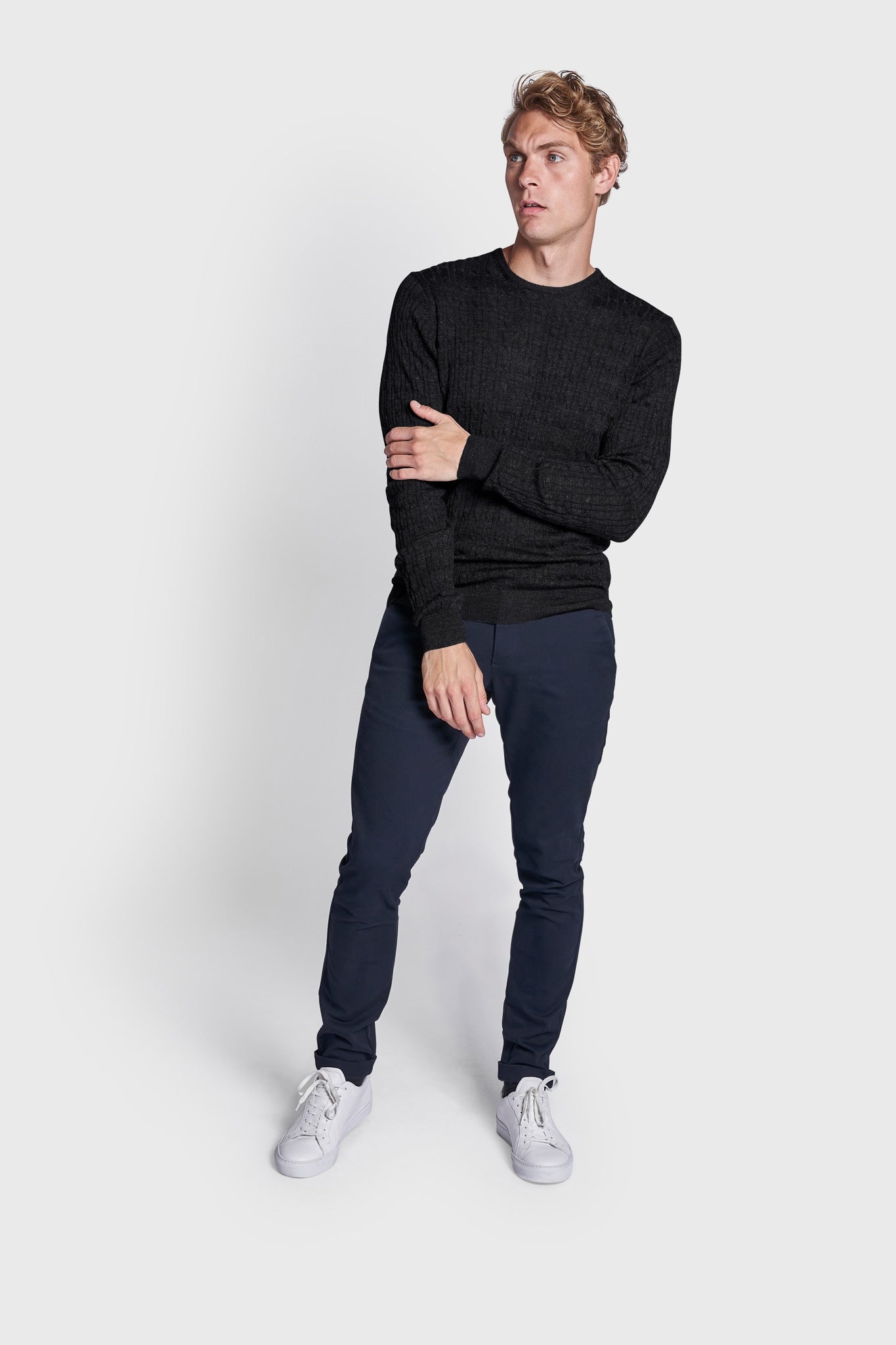 BS Kyrgios Regular Fit Stickad Tröja - Charcoal