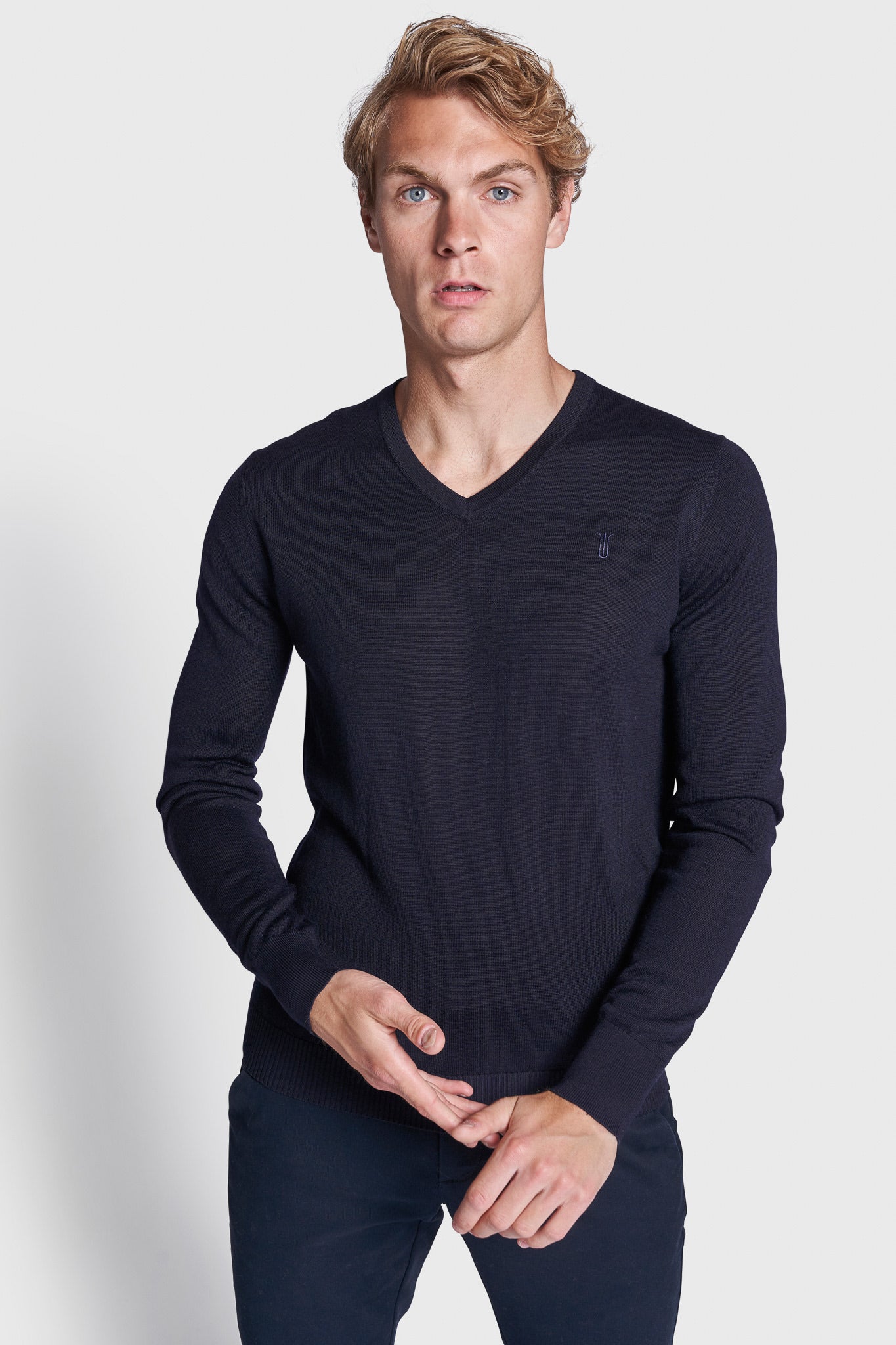 BS Neptune Regular Fit Stickad Tröja - Marinblå