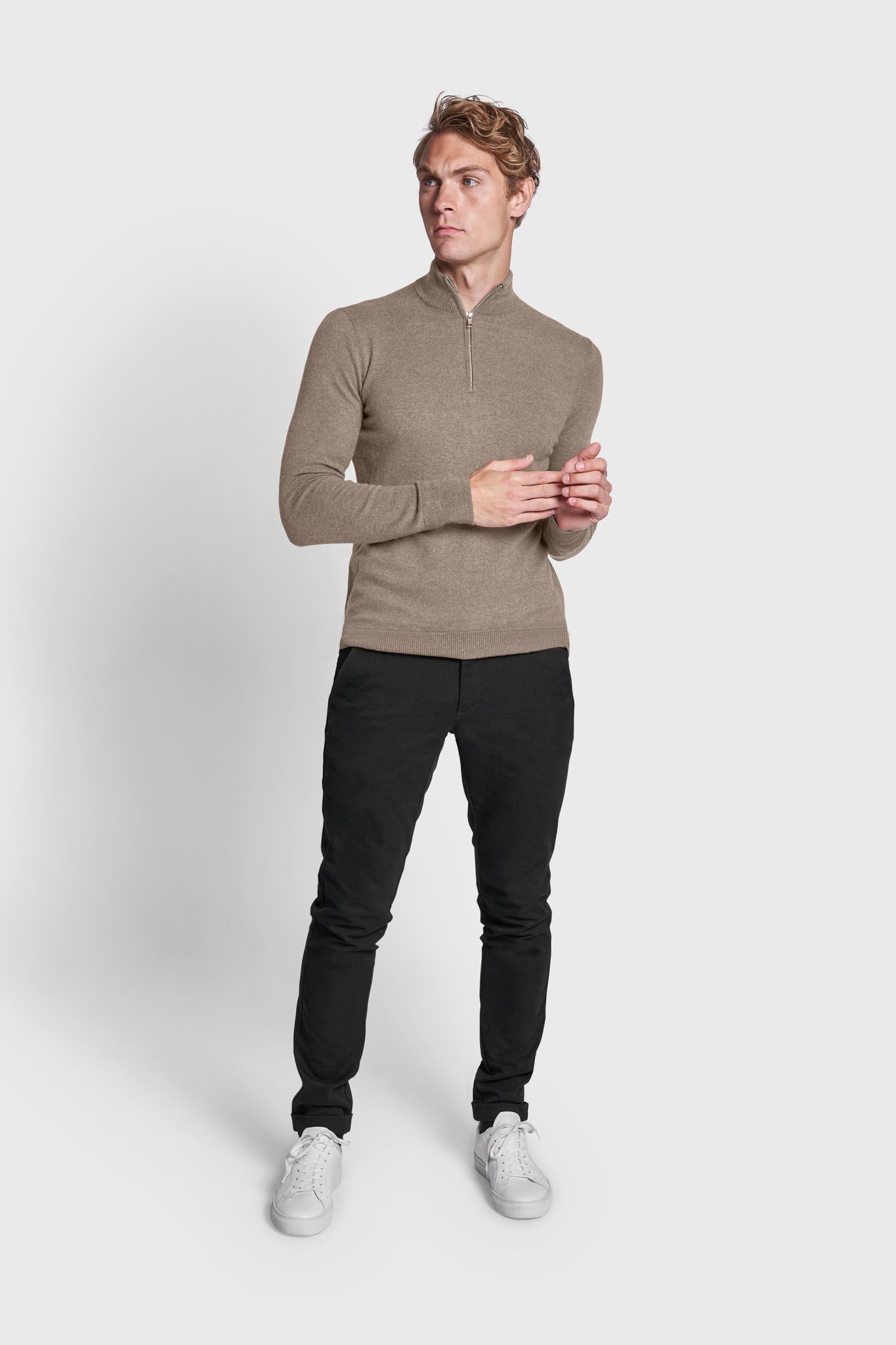 BS Paire Regular Fit Stickad tröja - Sand