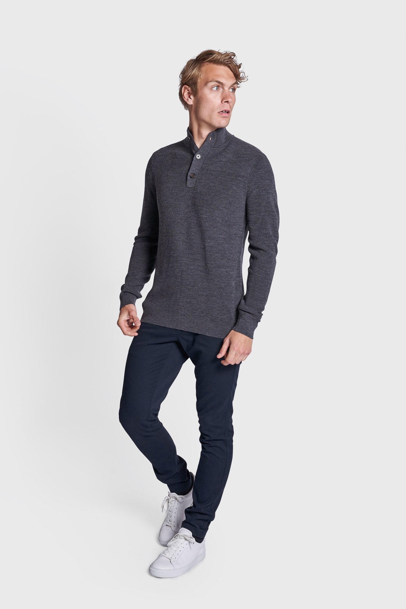 BS Monfils Regular Fit Stickad Tröja - Grey