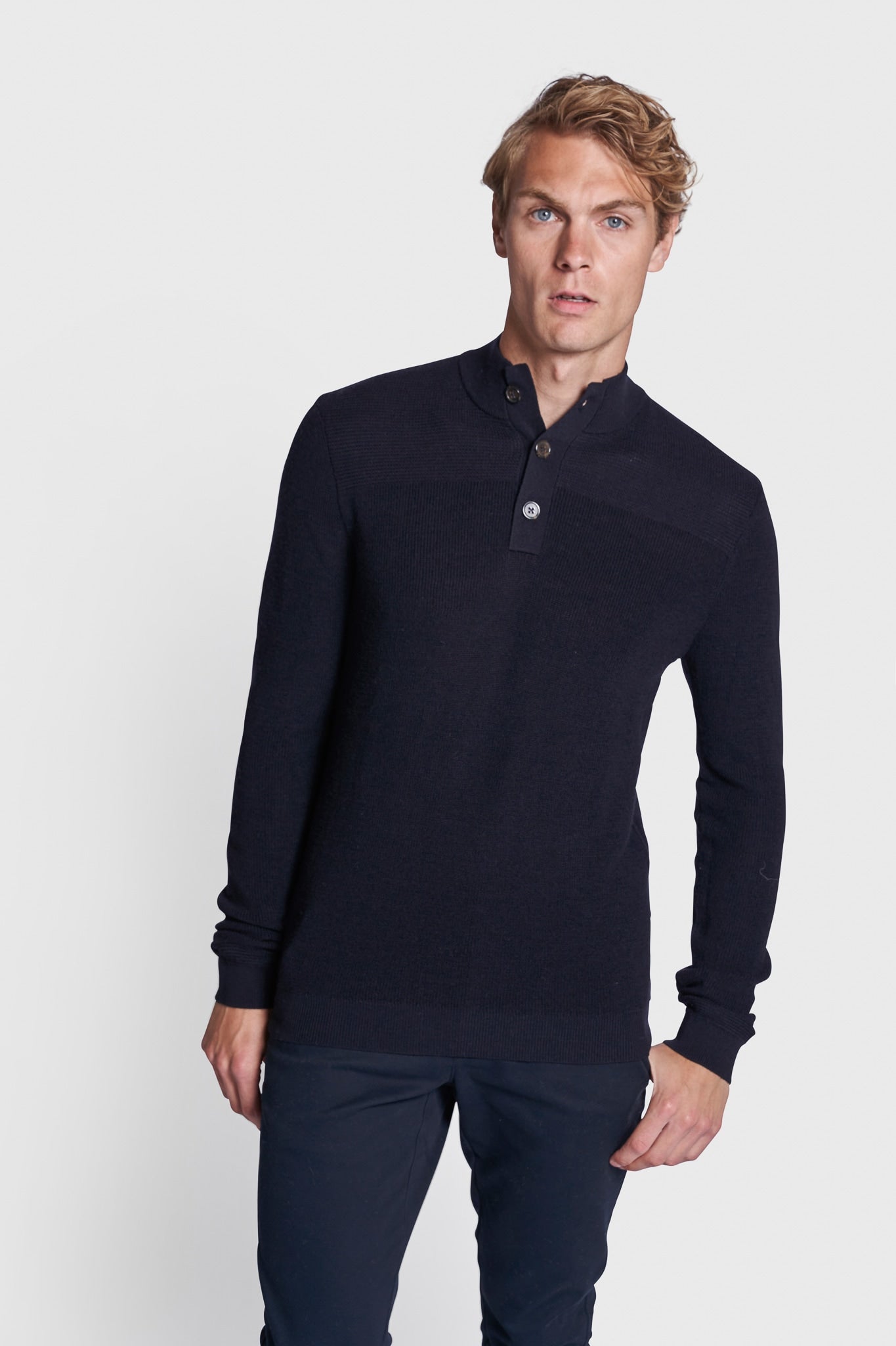 BS Monfils Regular Fit Stickad tröja - Navy