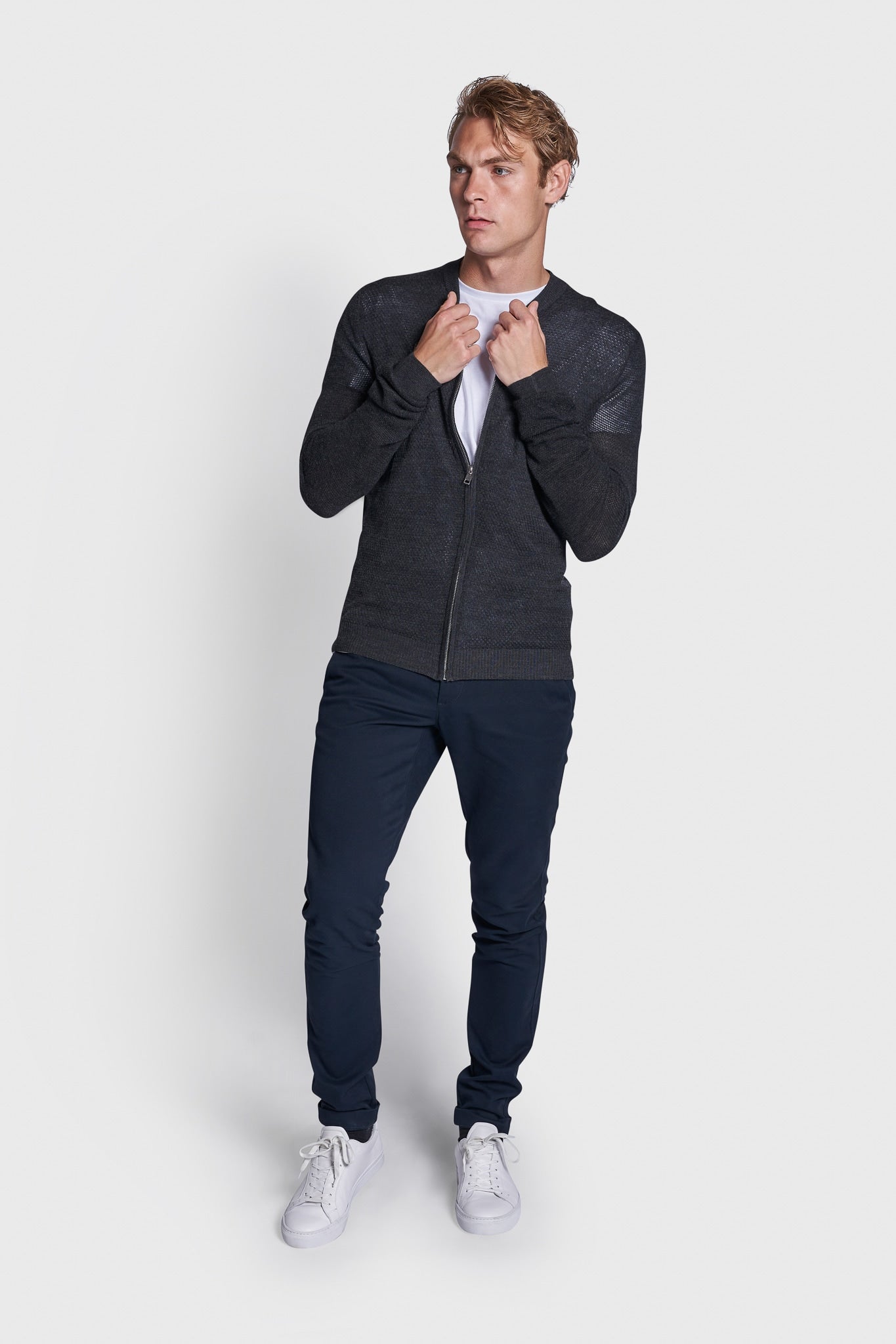 BS Dimitrov Regular Fit Stickad tröja - Charcoal