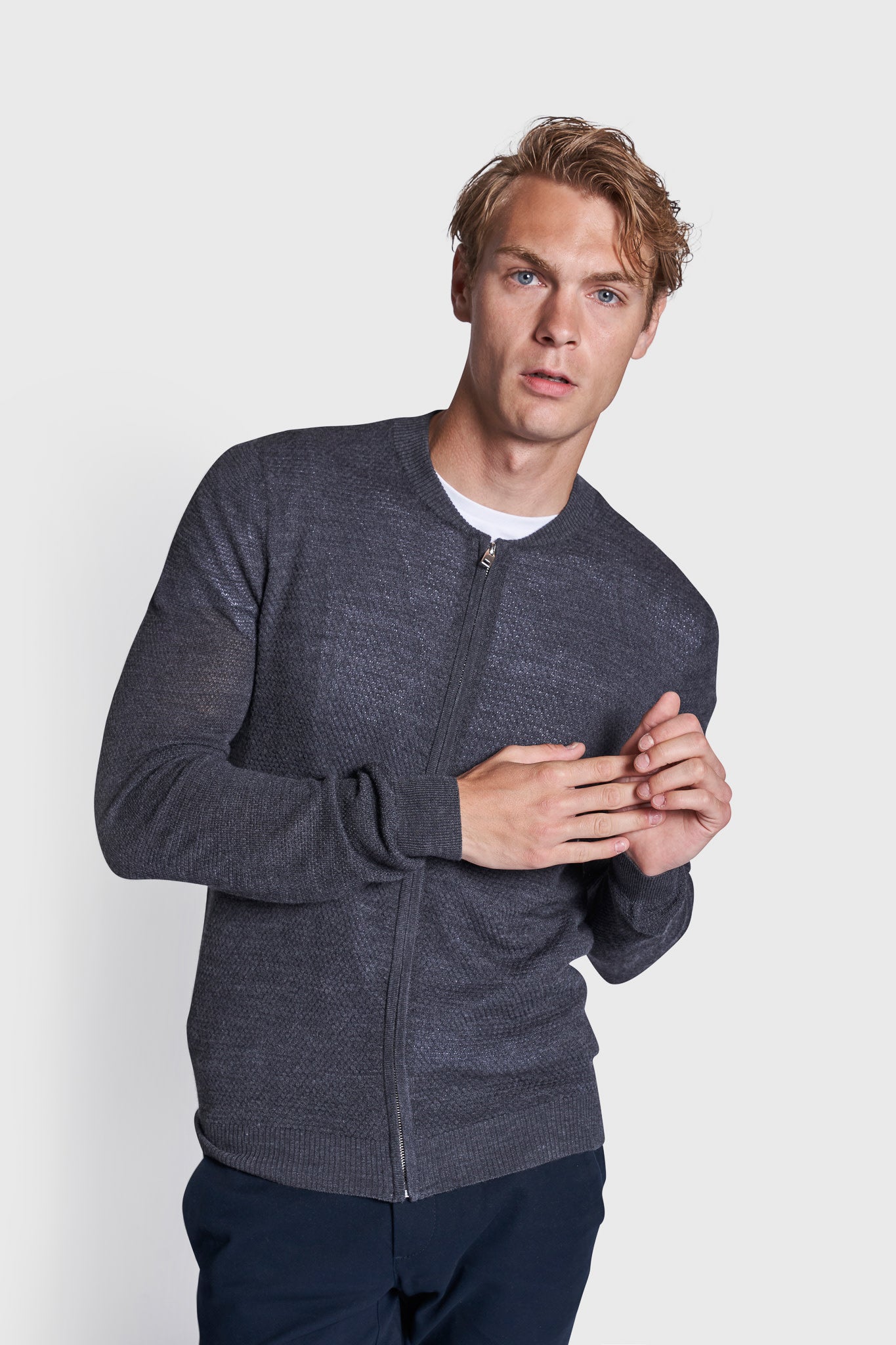 BS Dimitrov Regular Fit Stickad Tröja - Grey