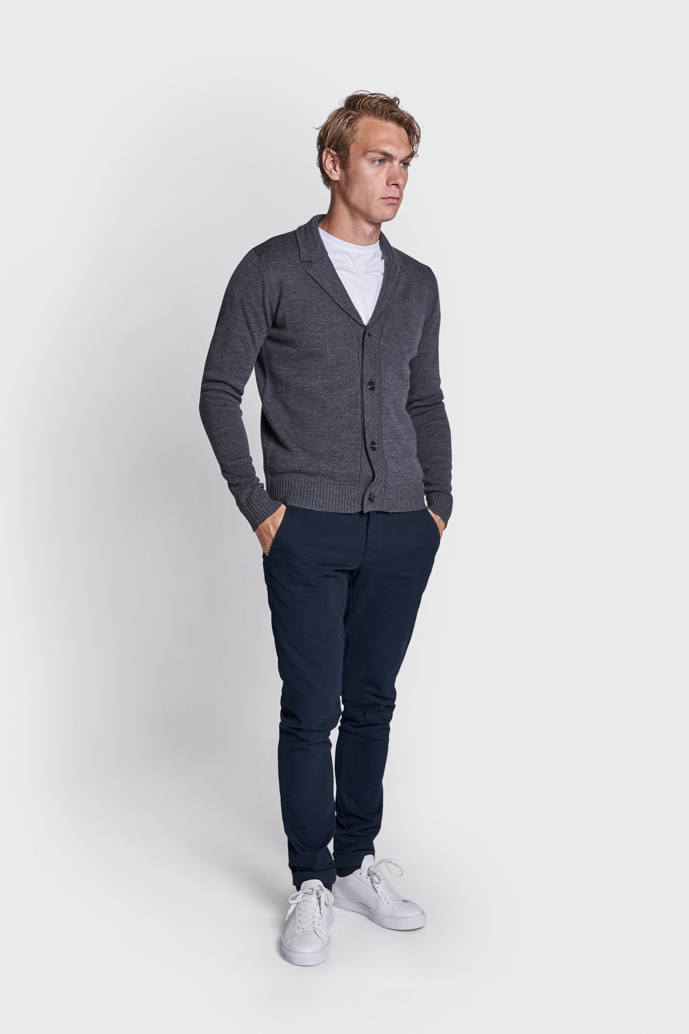 BS Isner Regular Fit Stickad Tröja - Grey