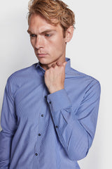 BS Hennings Slim Fit Skjorta - Blue