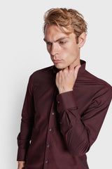BS Kamil Slim Fit Skjorta - Bordeaux