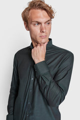 BS Robert Slim Fit Skjorta - Dark Green