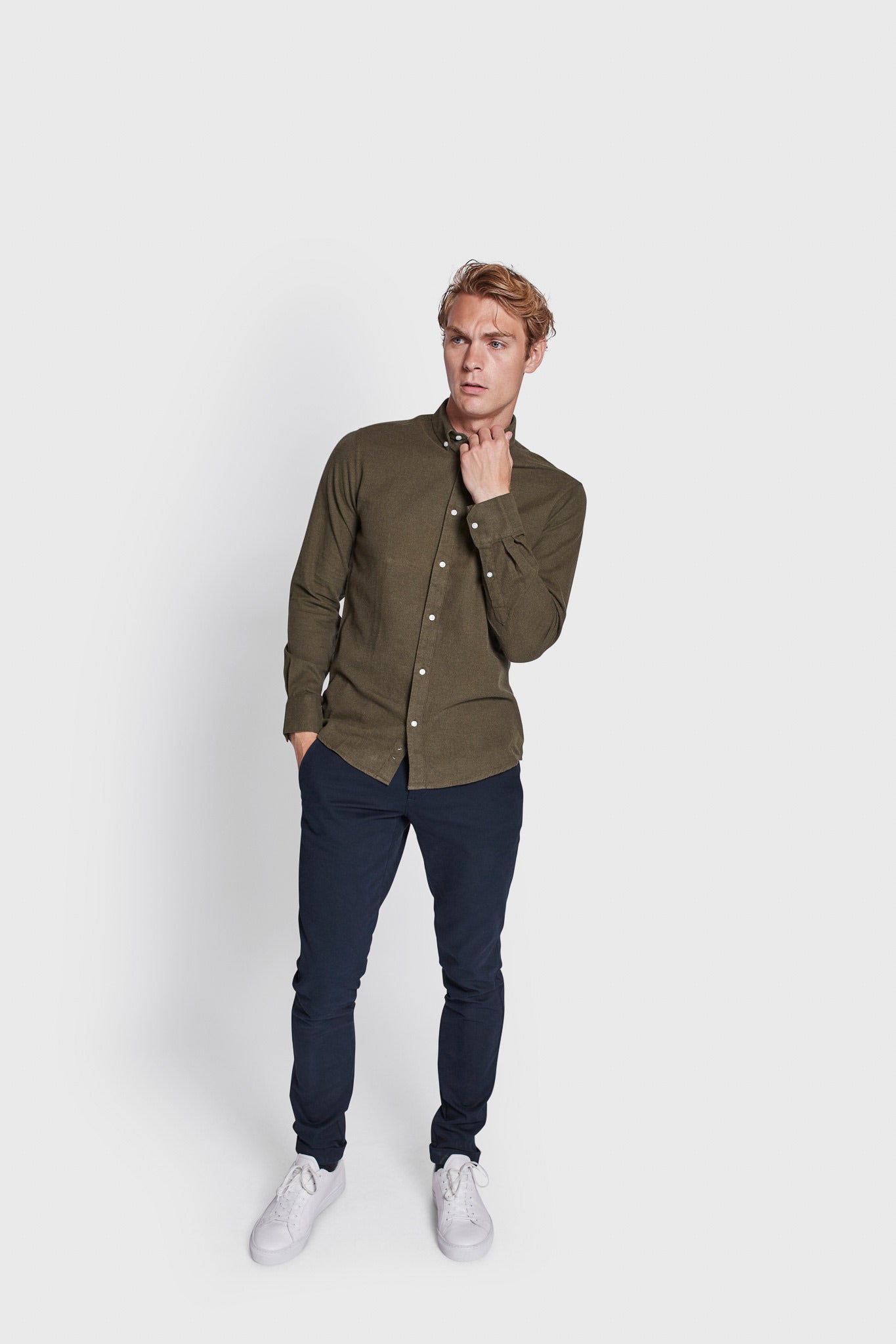 BS Jobe Casual Slim Fit Skjorta - Grön