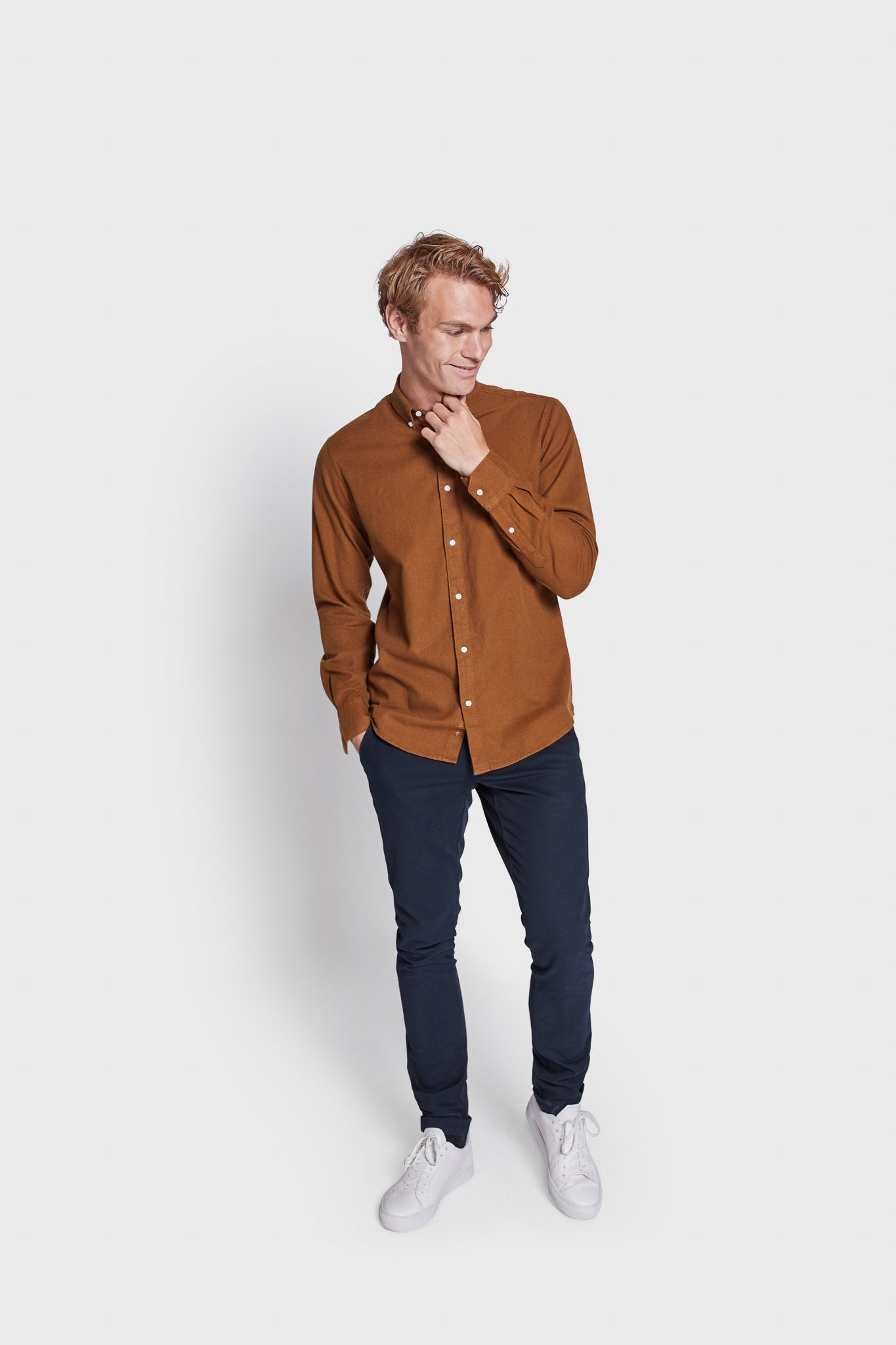 BS Jobe Casual Slim Fit Skjorta - Ockra