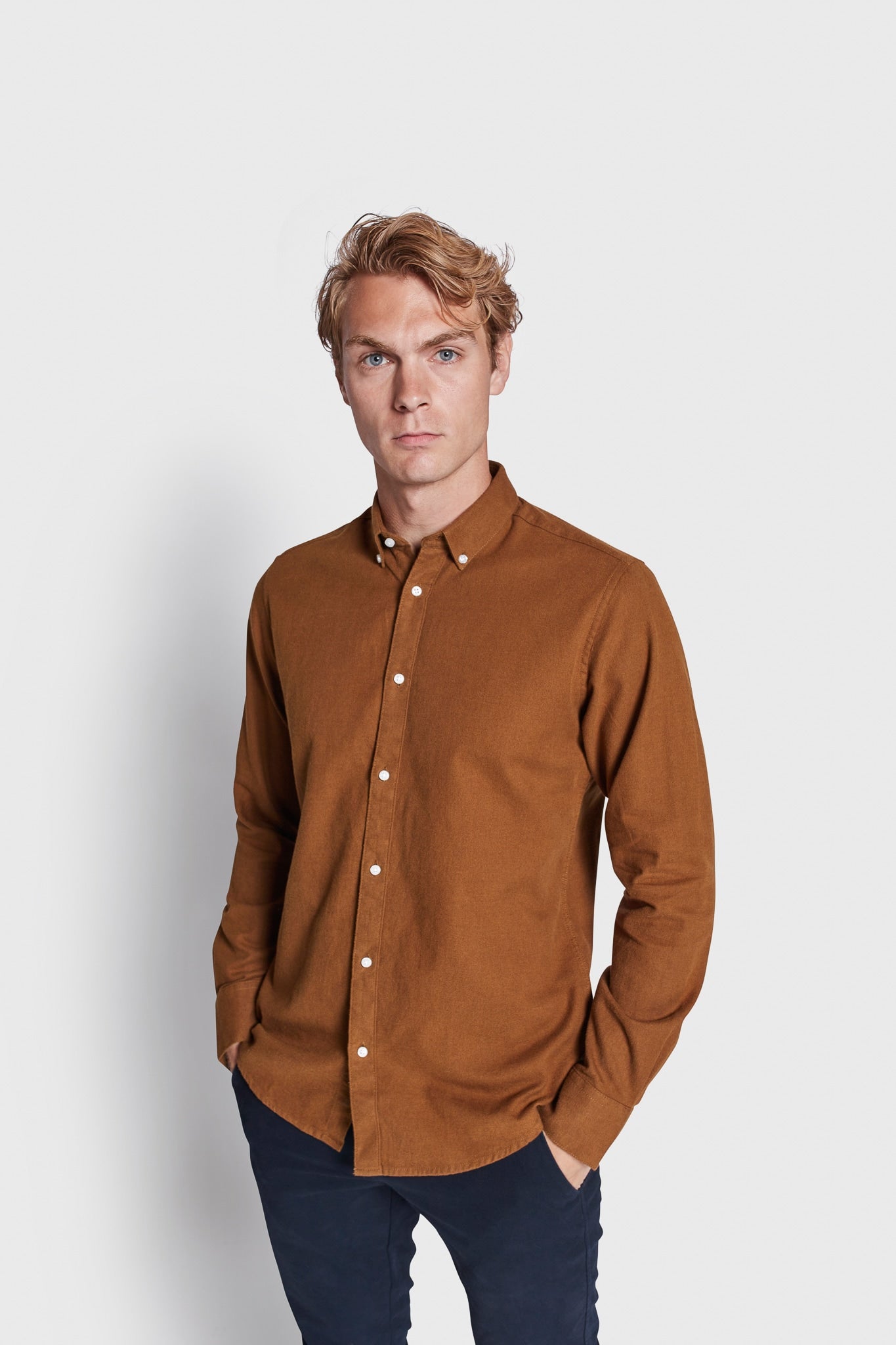 BS Jobe Casual Slim Fit Skjorta - Ockra