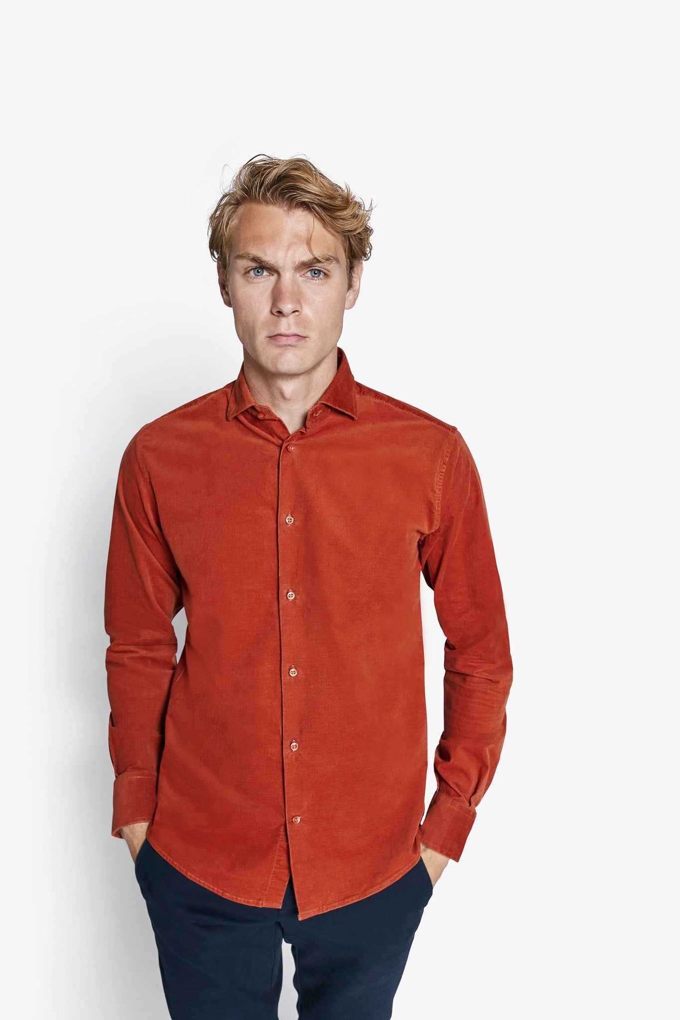 BS Assan Casual Slim Fit Skjorta - Orange