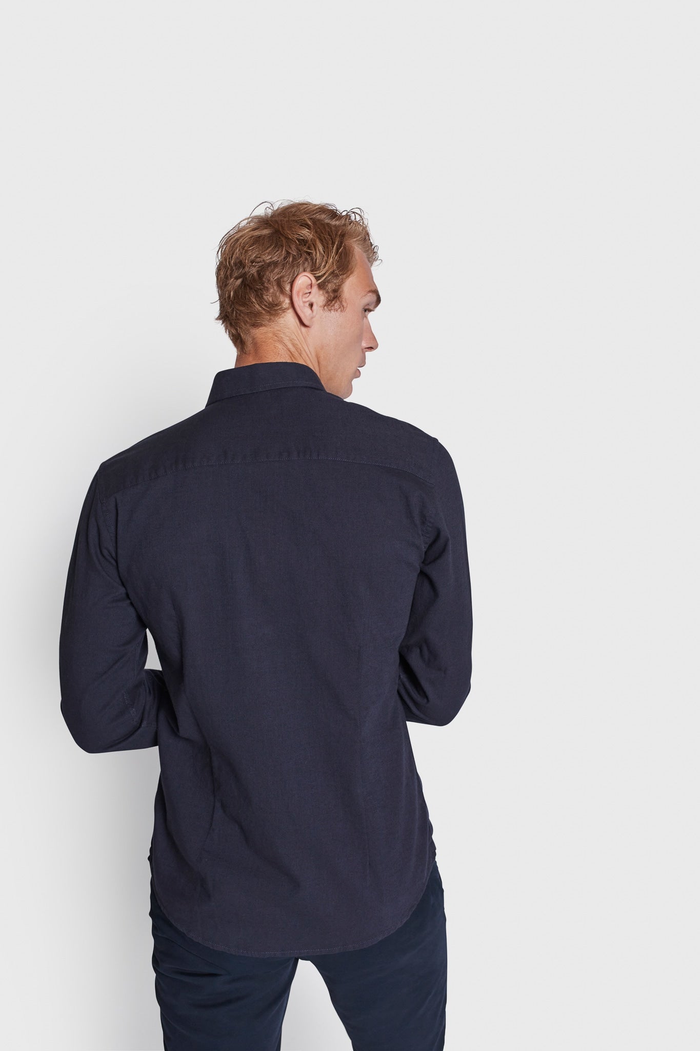 BS Sulayman Casual Slim Fit Skjorta - Marinblå