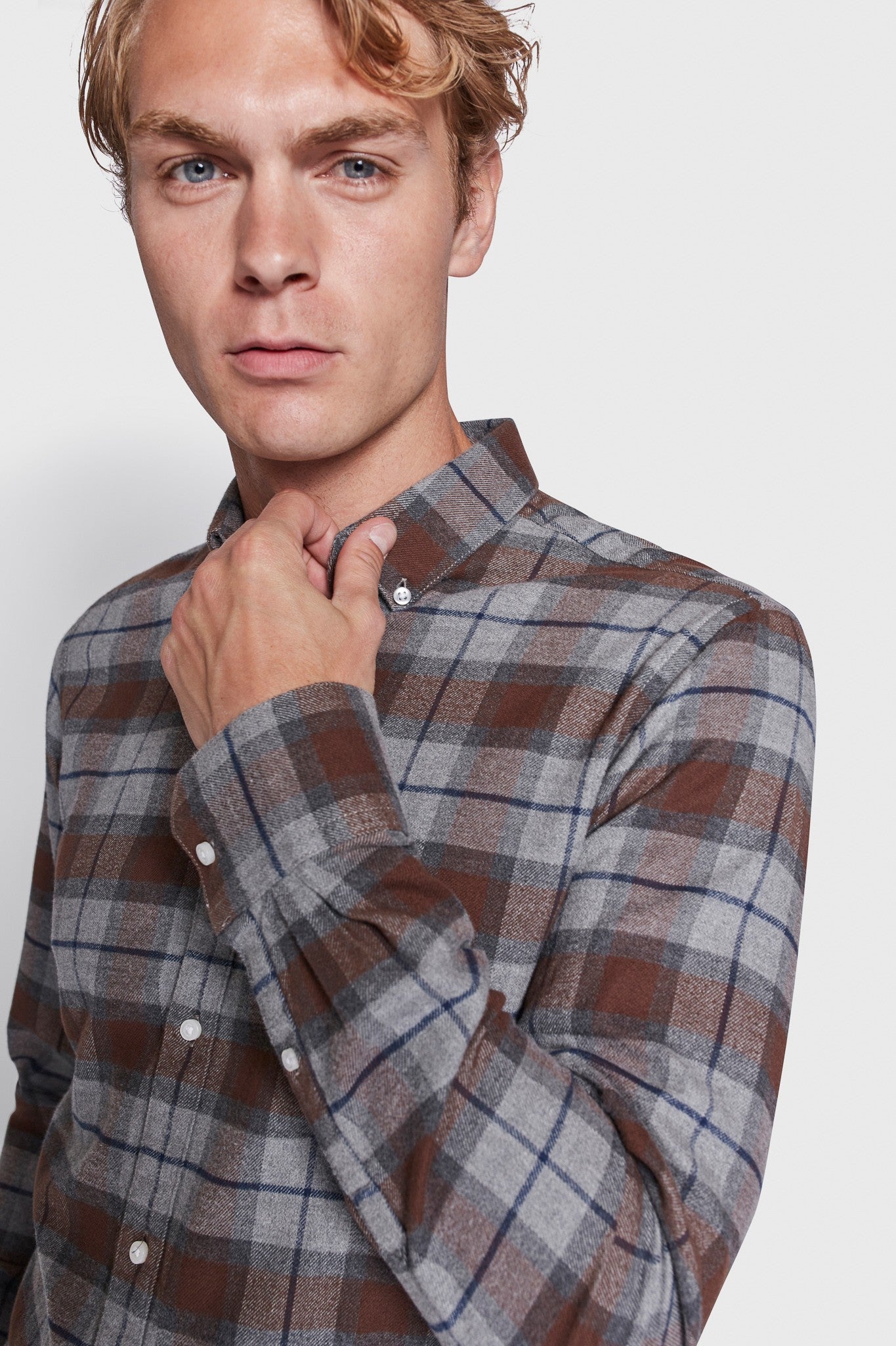 BS Hamza Casual Slim Fit Skjorta - Brown