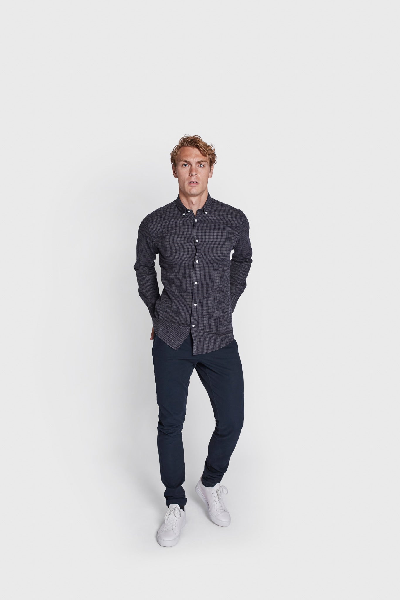 BS Hamza Casual Slim Fit Skjorta - Thunder