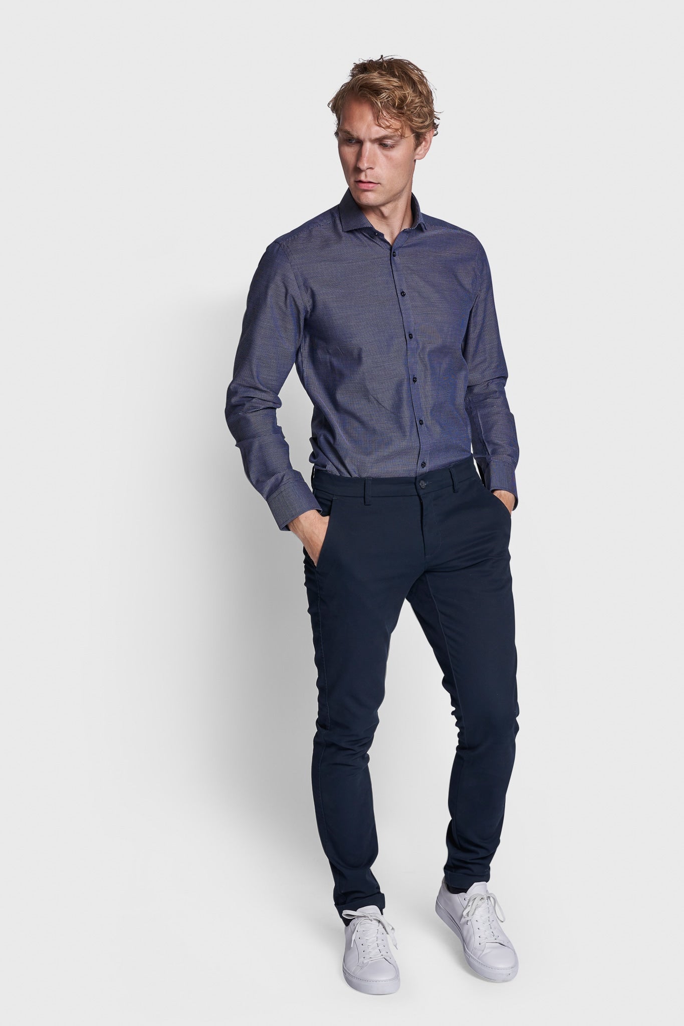 BS Braut Modern Fit Skjorta - Marinblå