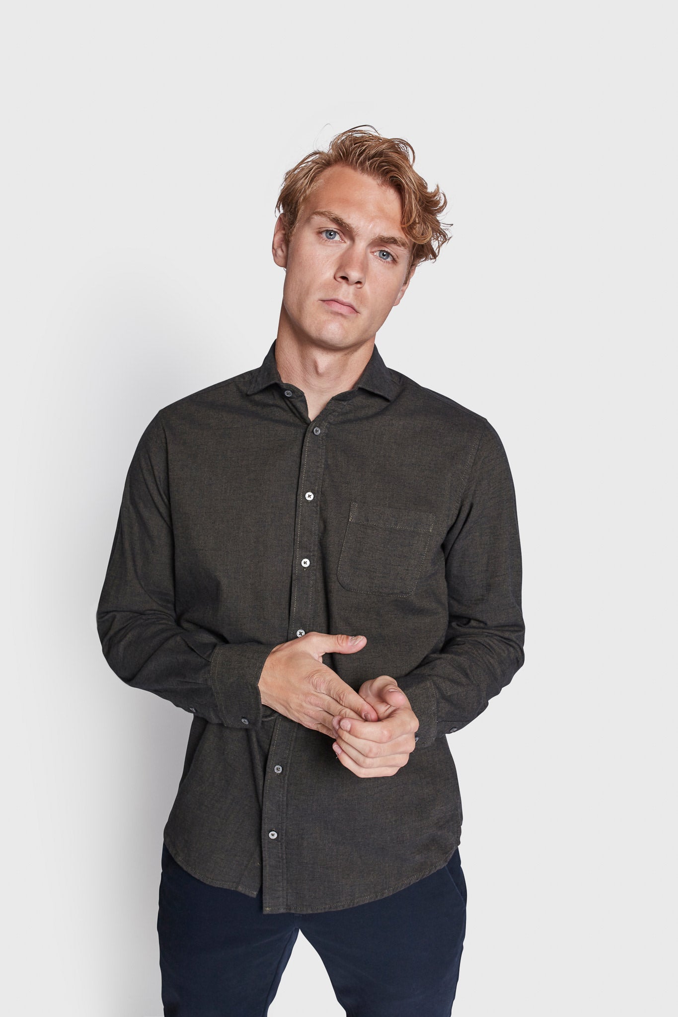 BS Lamin Casual Modern Fit Skjorta - Grön