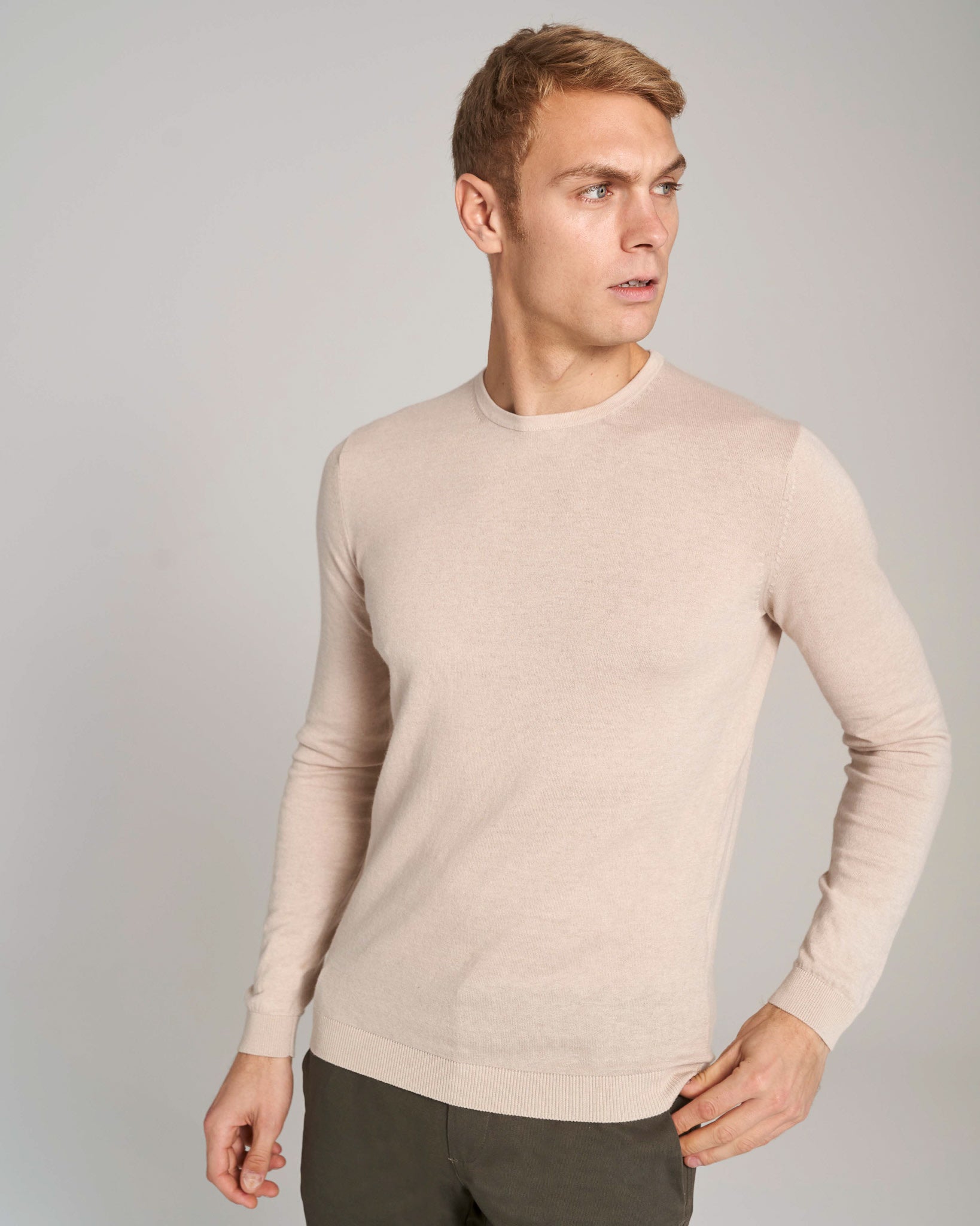 BS Gunnar Regular Fit Stickad Tröja - Sand