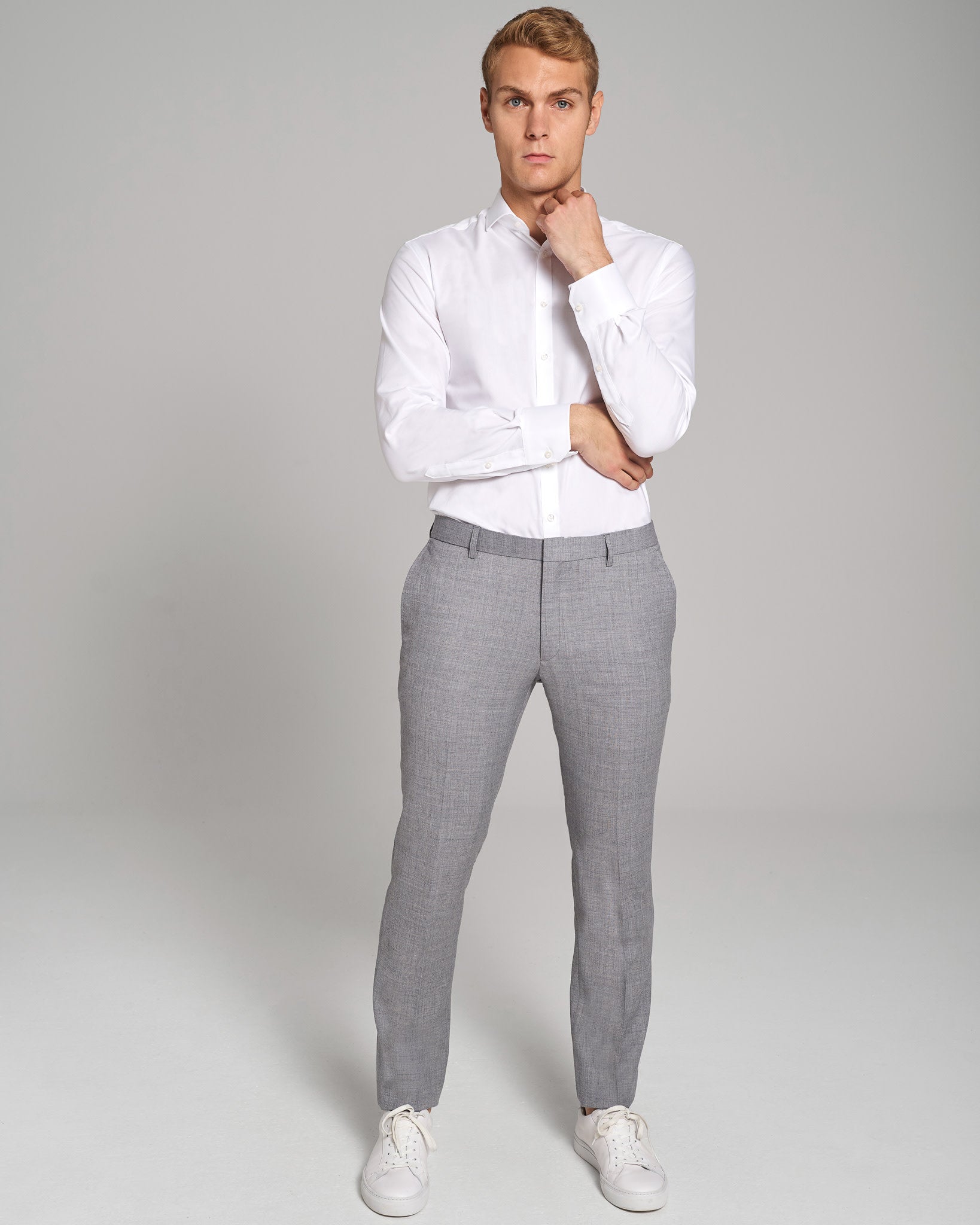 BS Lucca Slim Fit Kostymbyxor - Grey