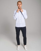 BS Davids Slim Fit Skjorta - Light Blue/White