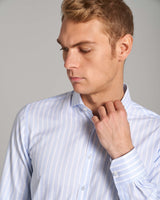 BS Davids Slim Fit Skjorta - Light Blue/White