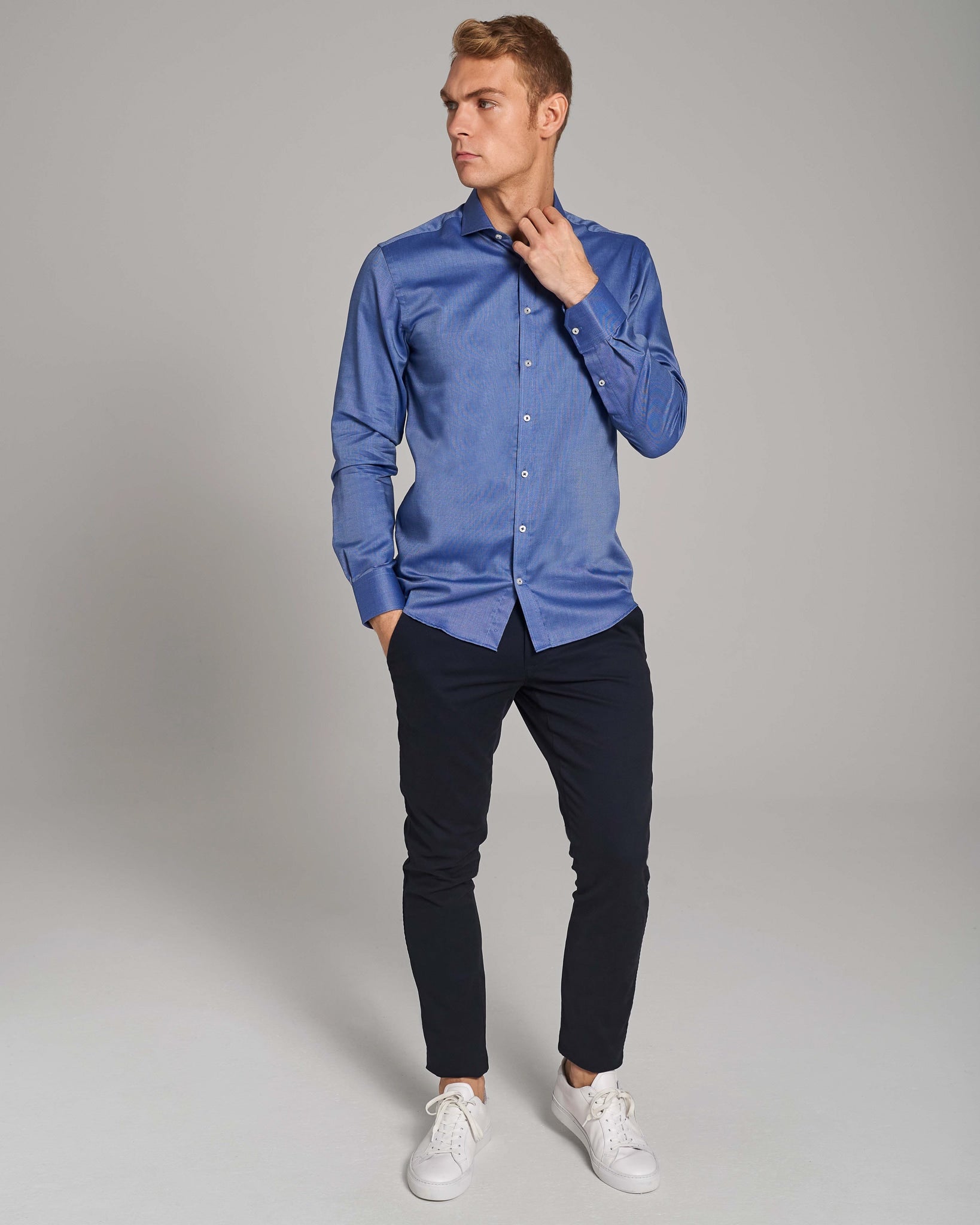 BS Klinsmann Slim Fit Skjorta - Blå