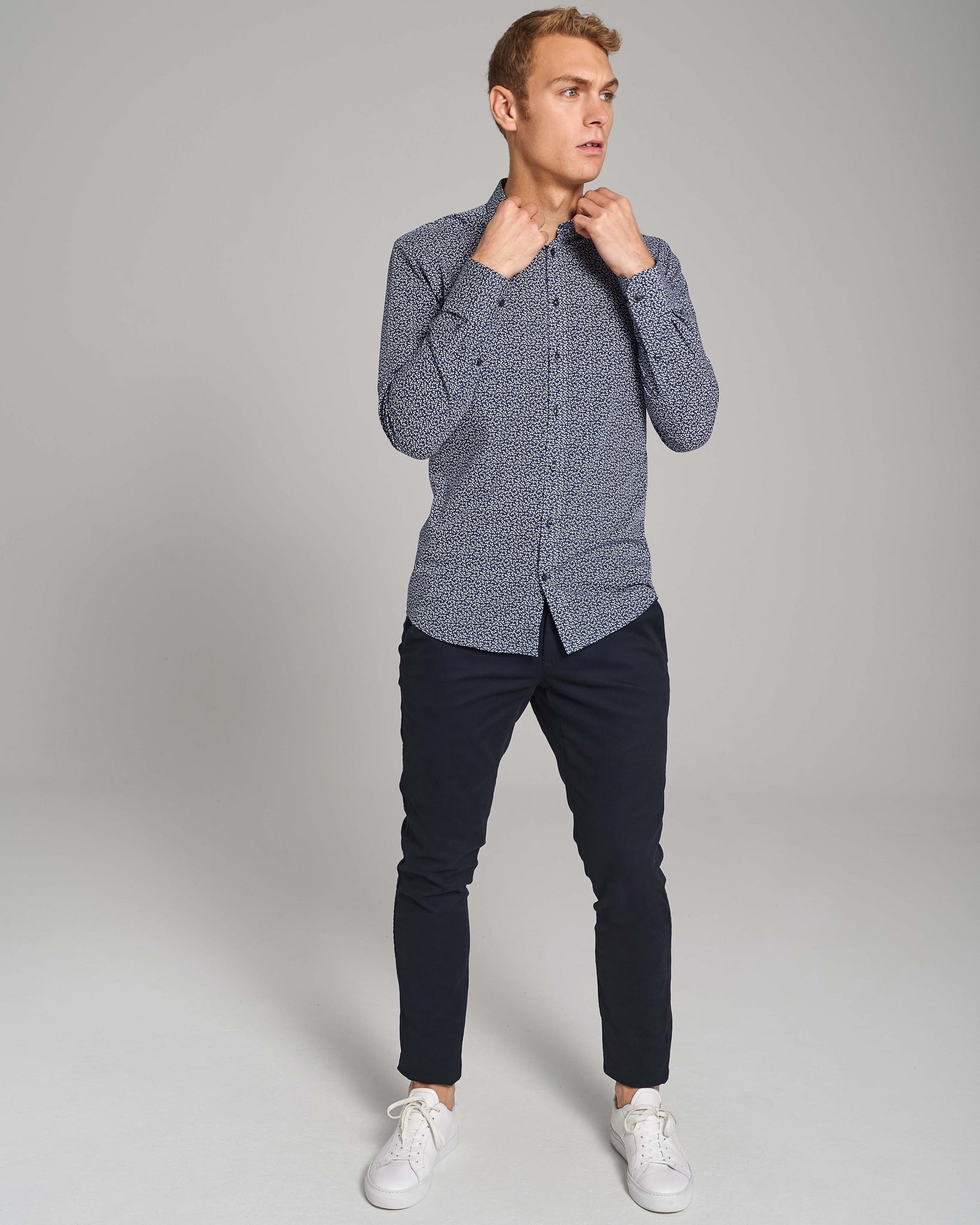 BS Shearer Slim Fit Skjorta - Navy