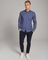 BS Conti Modern Fit Skjorta - Dark Blue/White