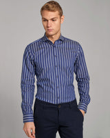 BS Conti Modern Fit Skjorta - Dark Blue/White