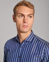 BS Conti Modern Fit Skjorta - Dark Blue/White