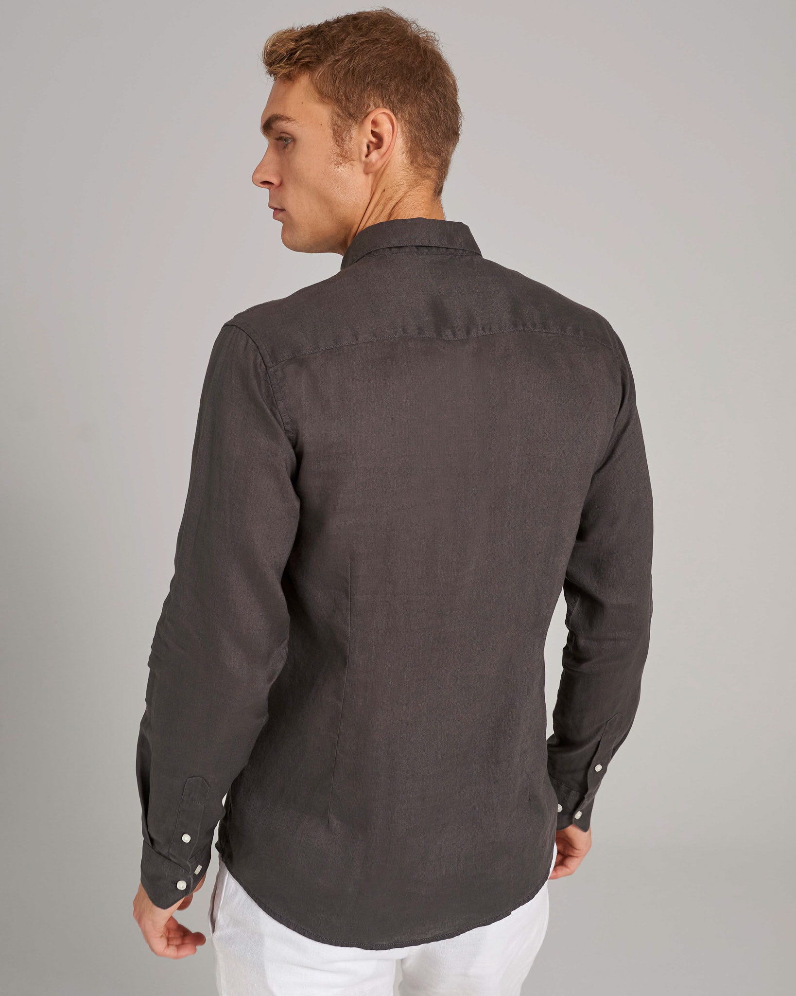BS Sainz Casual Slim Fit Skjorta - Charcoal