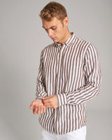 BS Ocon Casual Slim Fit Skjorta - Ochre/White