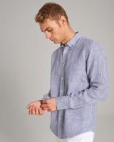 BS Bottas Casual Slim Fit Skjorta - Navy/White