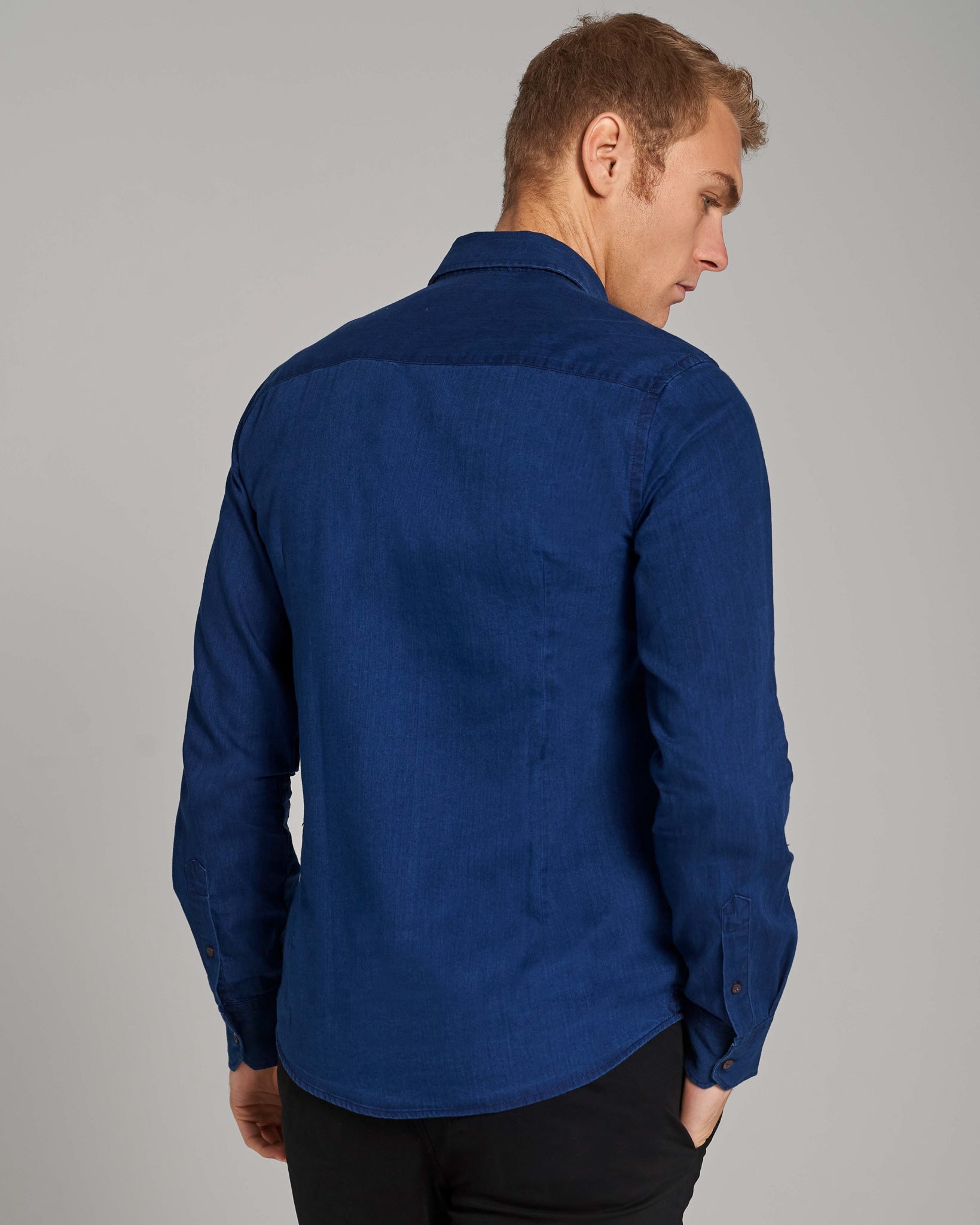 BS Norris Casual Slim Fit Skjorta - Indigo