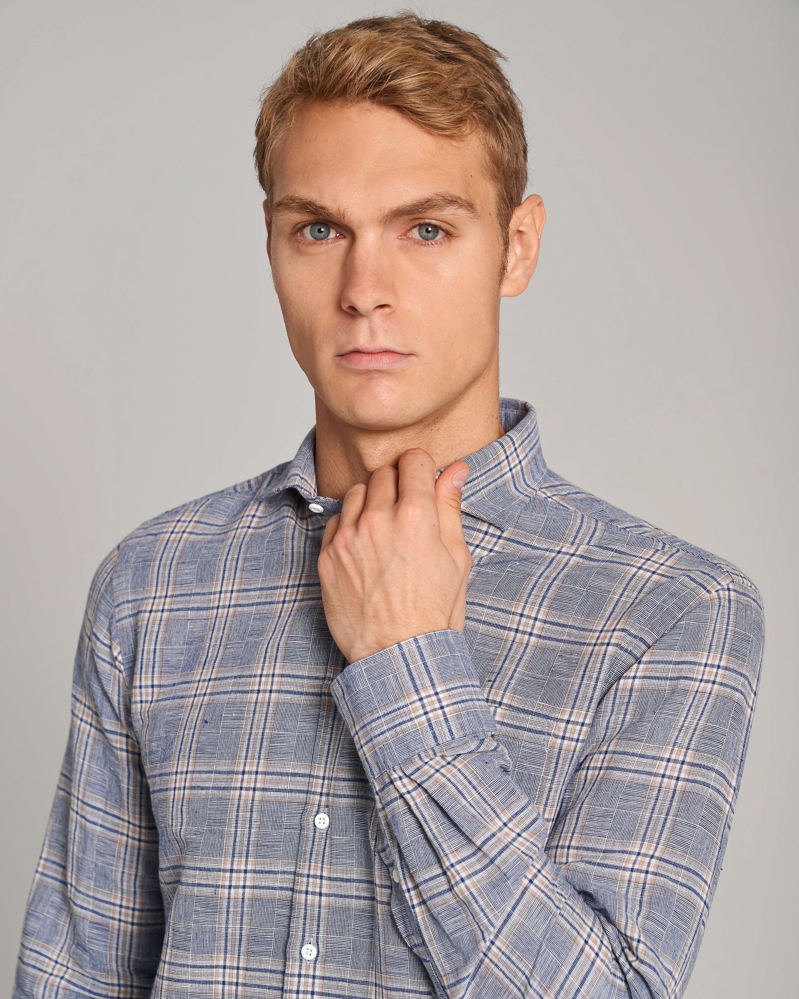 BS Vettel Casual Slim Fit Skjorta - Blå