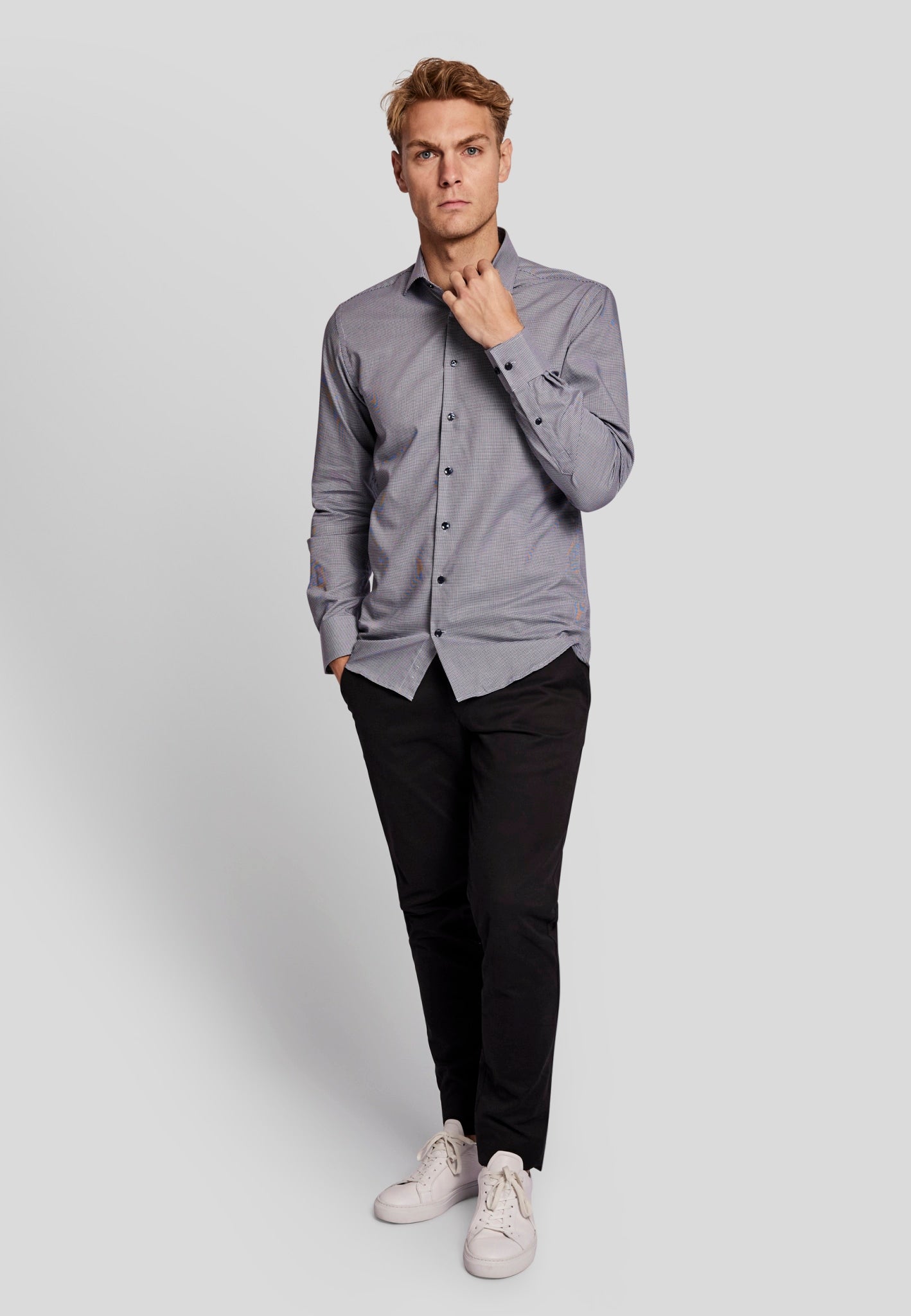 BS Omar slim fit Skjorta - Dark Blue