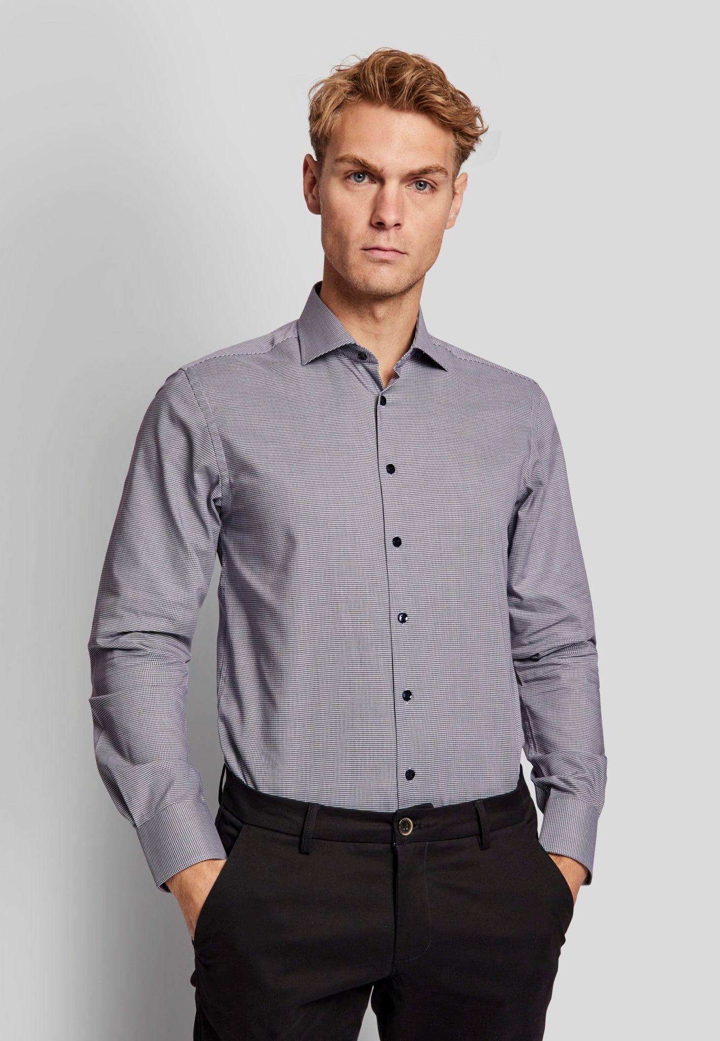 BS Omar slim fit Skjorta - Dark Blue