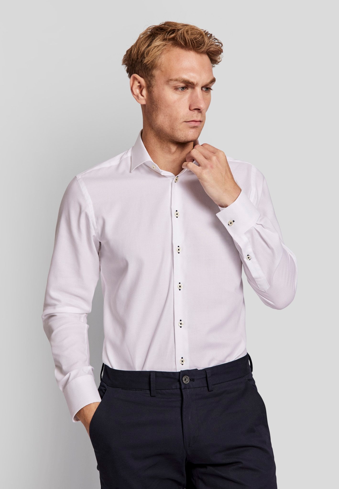 BS Tung slim fit skjorta - White