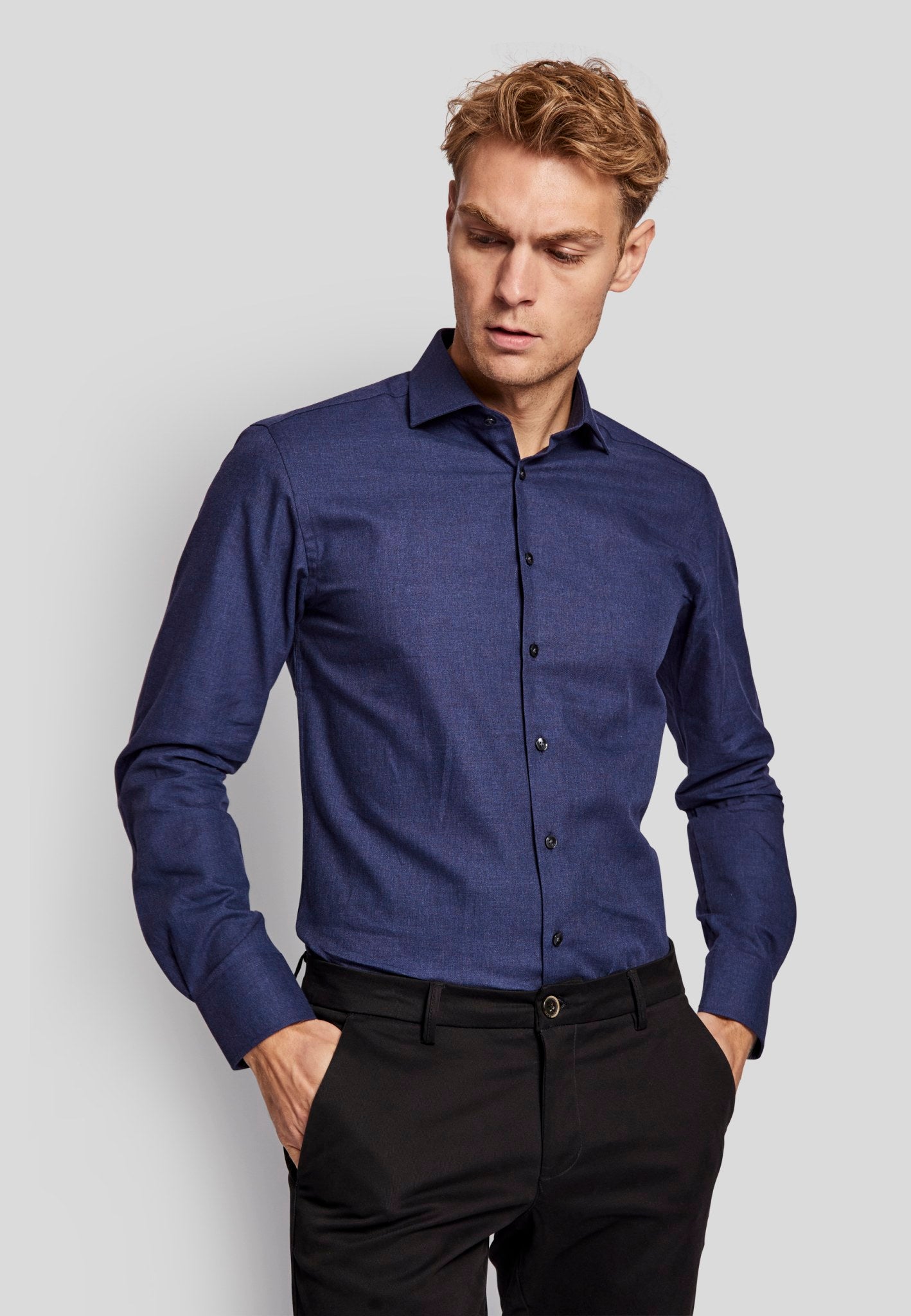 BS Baldini modern fit Skjorta - Dark Blue